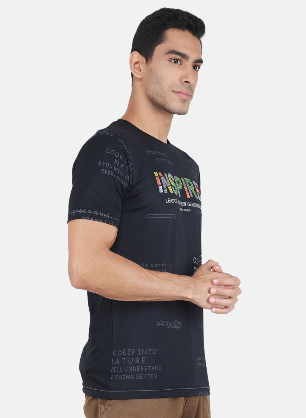 Men Blue Printed T-Shirt