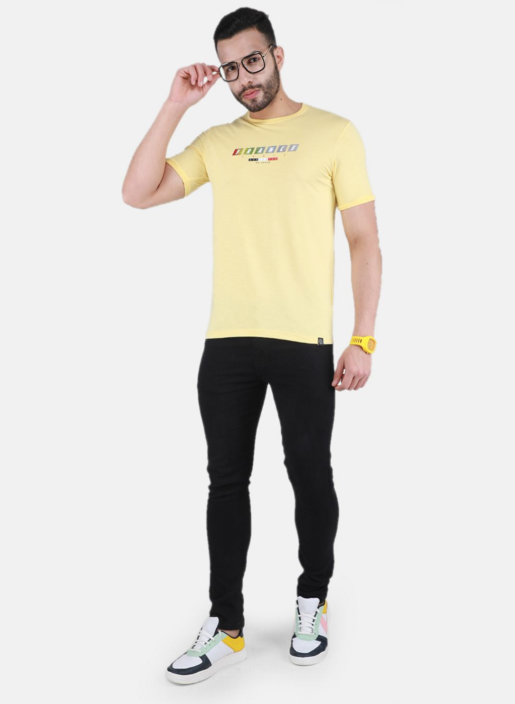 Men Yellow Printed T-Shirt