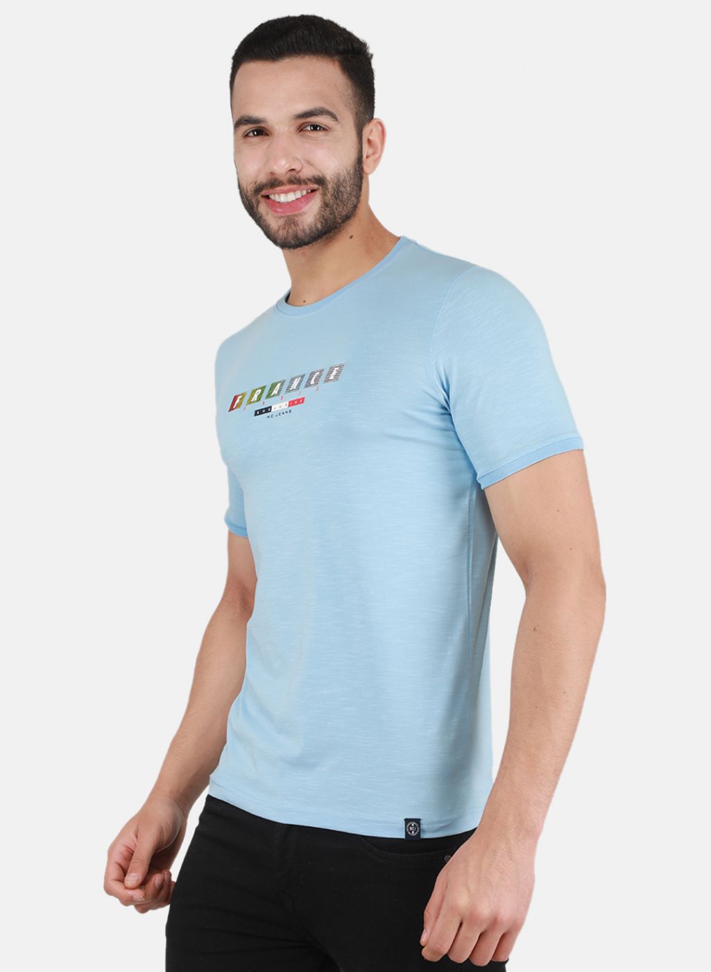 Men Blue Printed T-Shirt