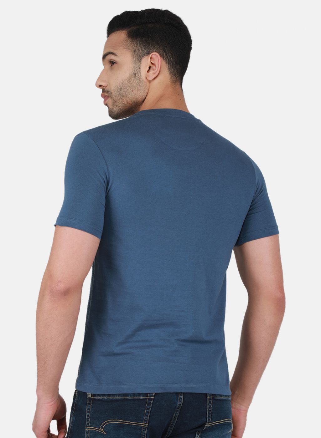 Men Blue Printed T-Shirt