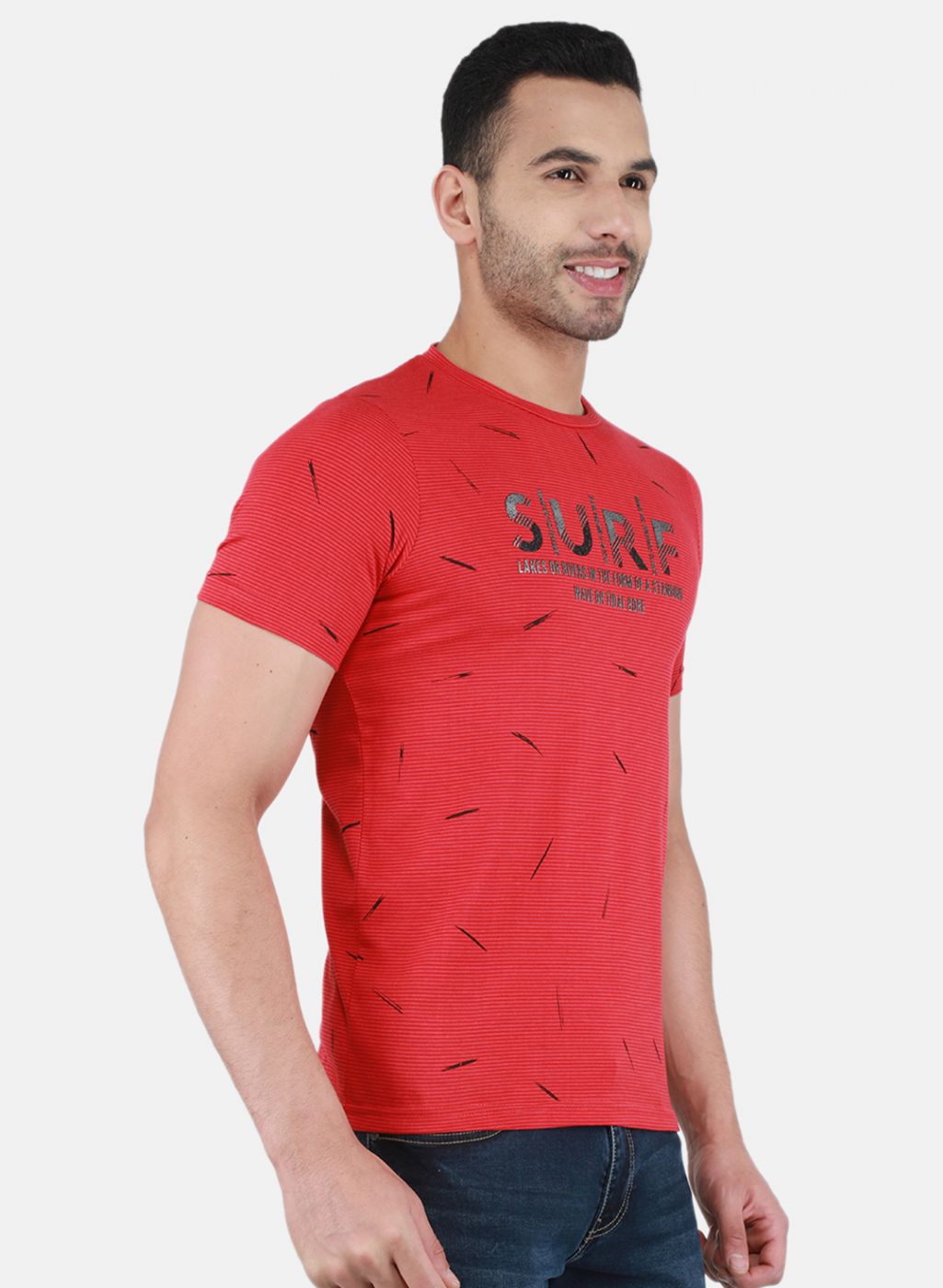Men Red Printed T-Shirt