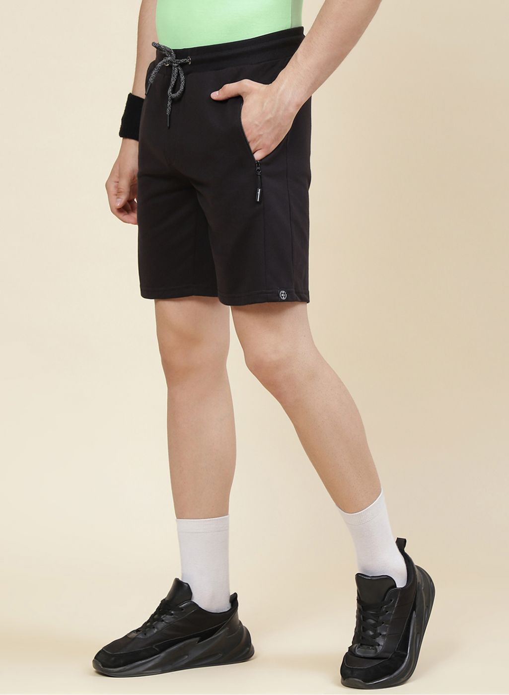 Men Black Printed Bermuda