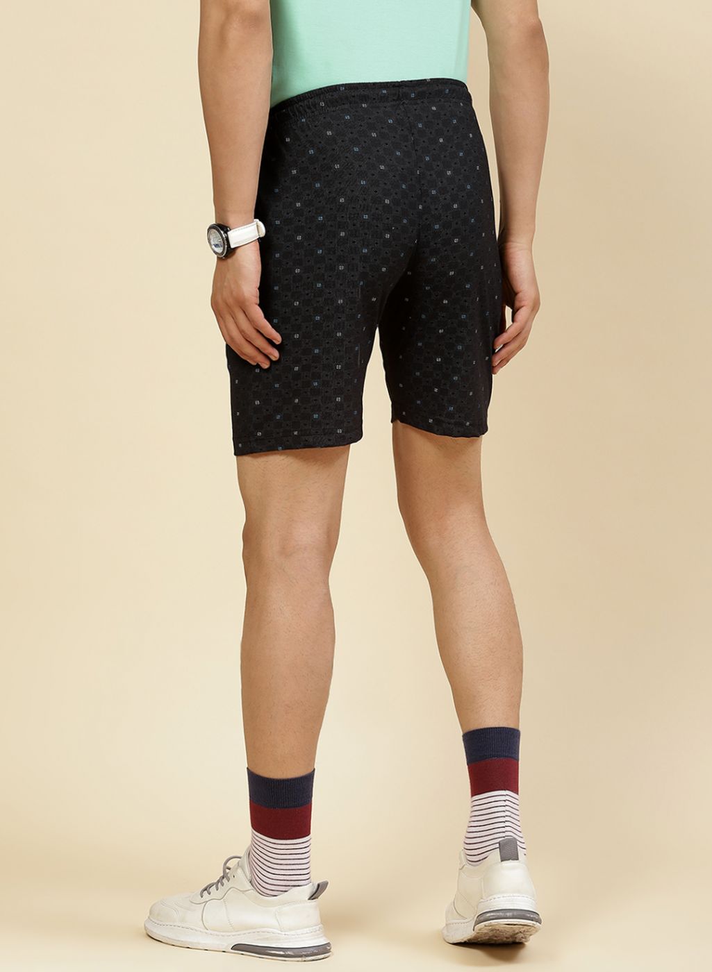 Men Black Printed Bermuda