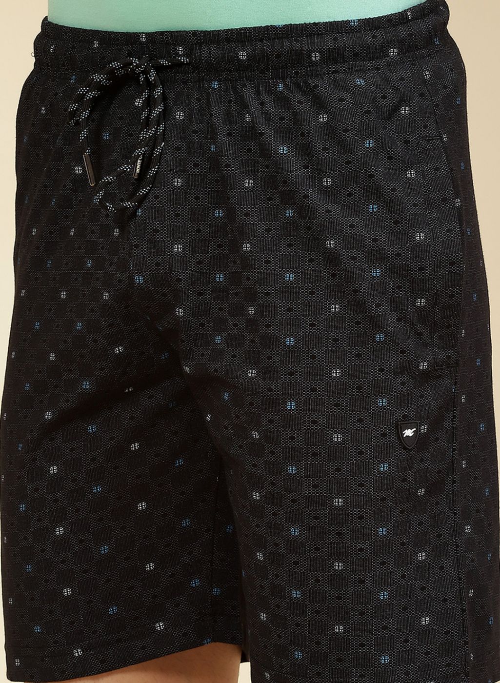 Men Black Printed Bermuda