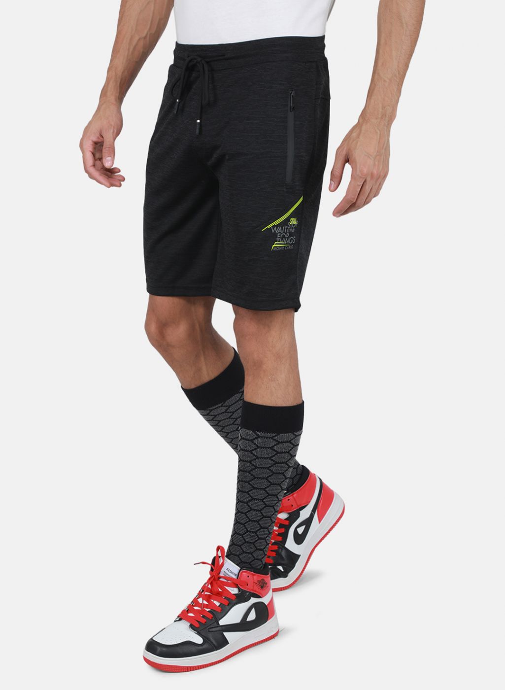 Men Black Solid Bermuda