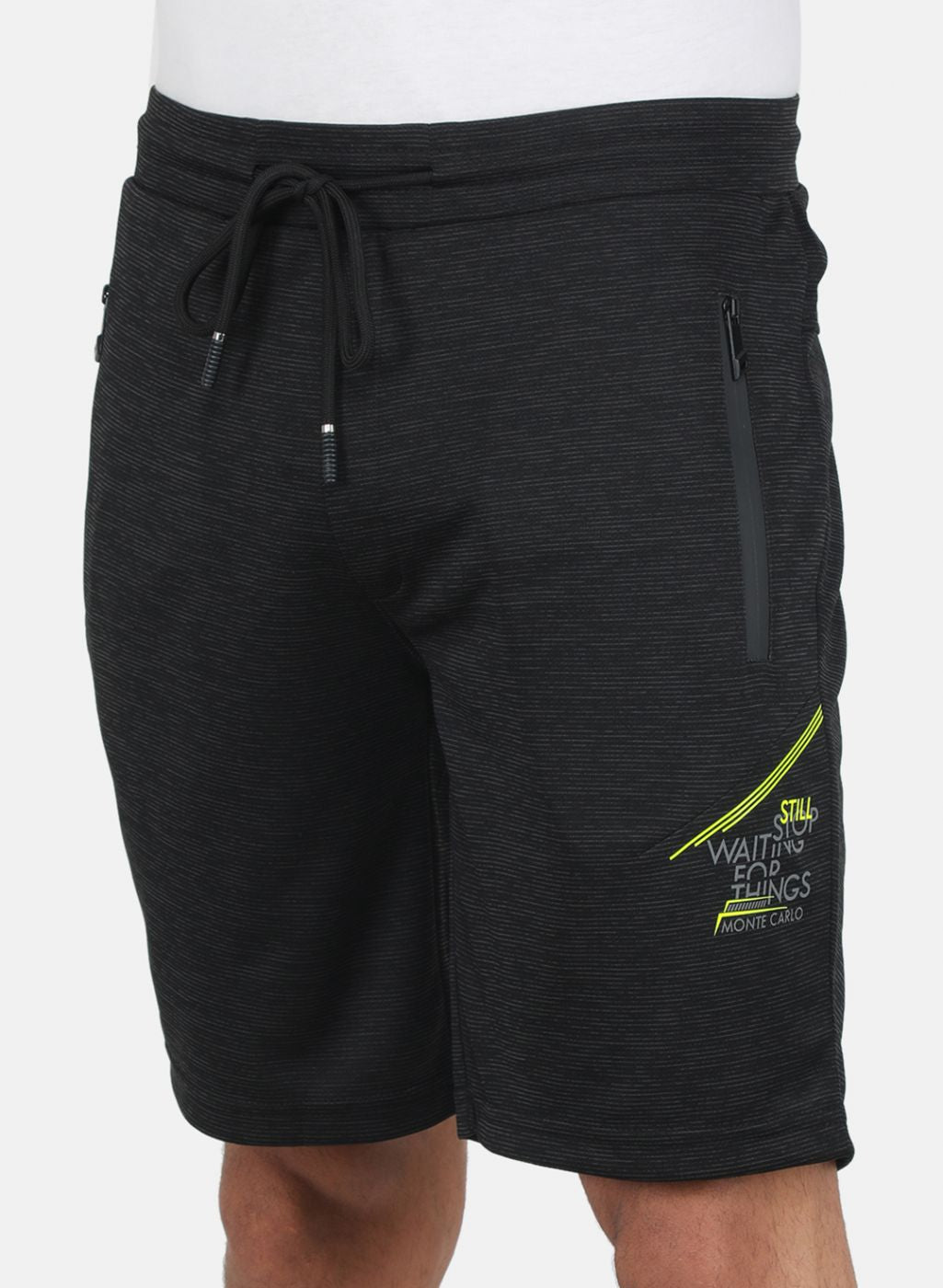 Men Black Solid Bermuda