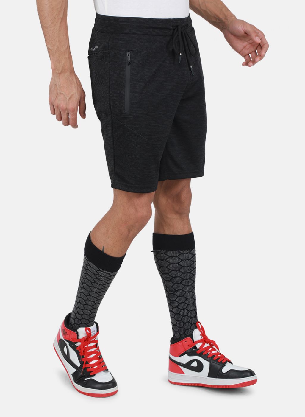 Men Black Solid Bermuda