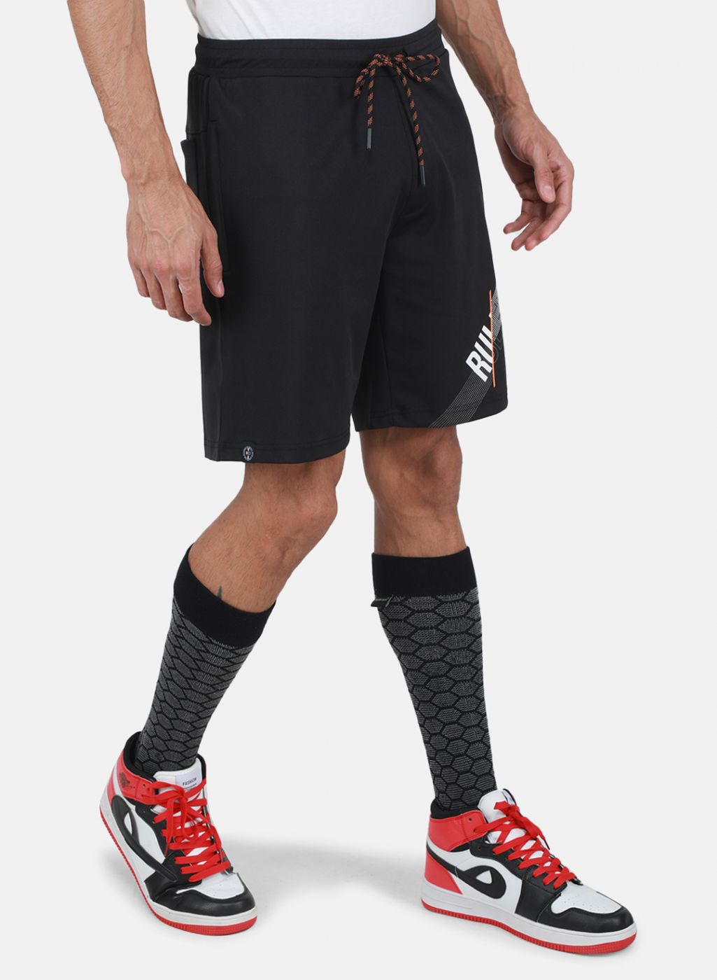 Men Black Solid Bermuda