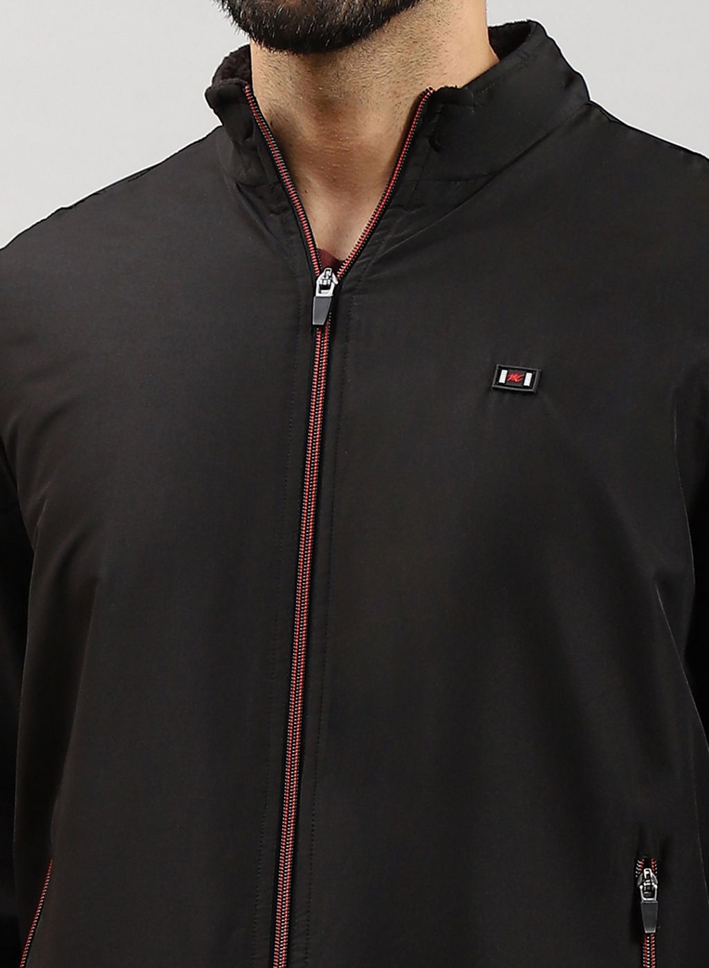 Men Black Solid Cotton Blend Tracksuit