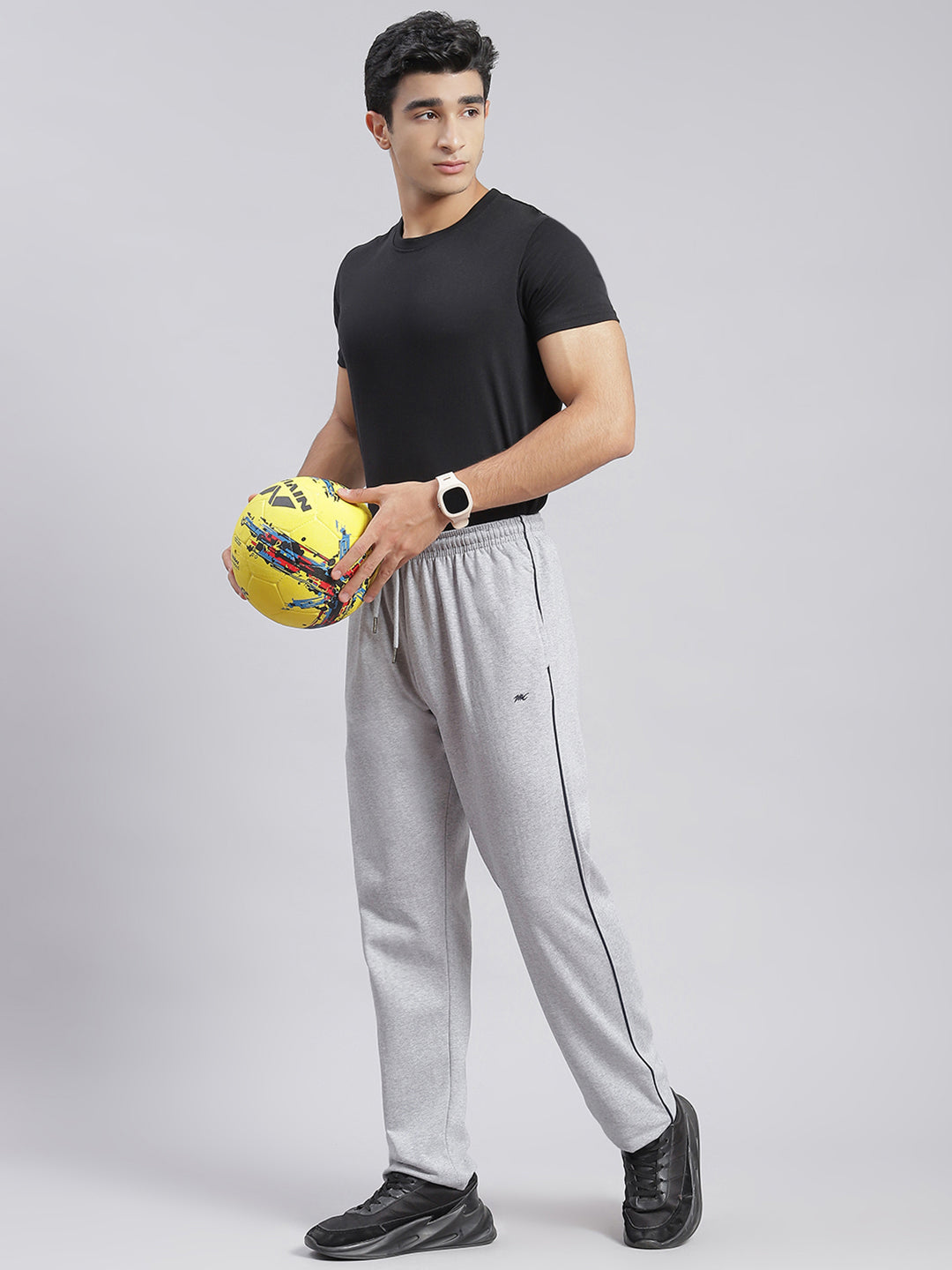 Men Grey Solid Regular Fit Winter Lowers