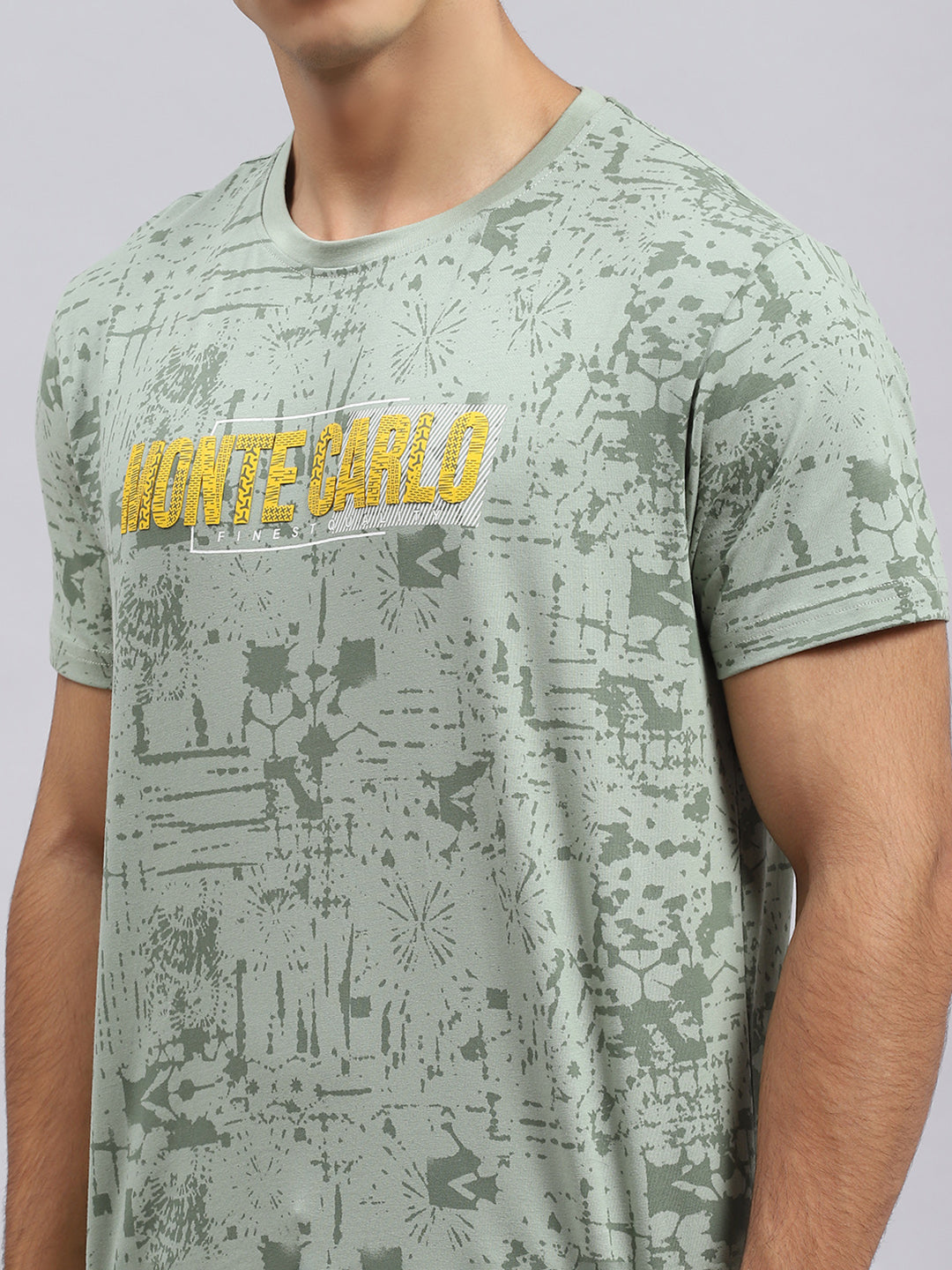 Men Green Printed T-Shirt