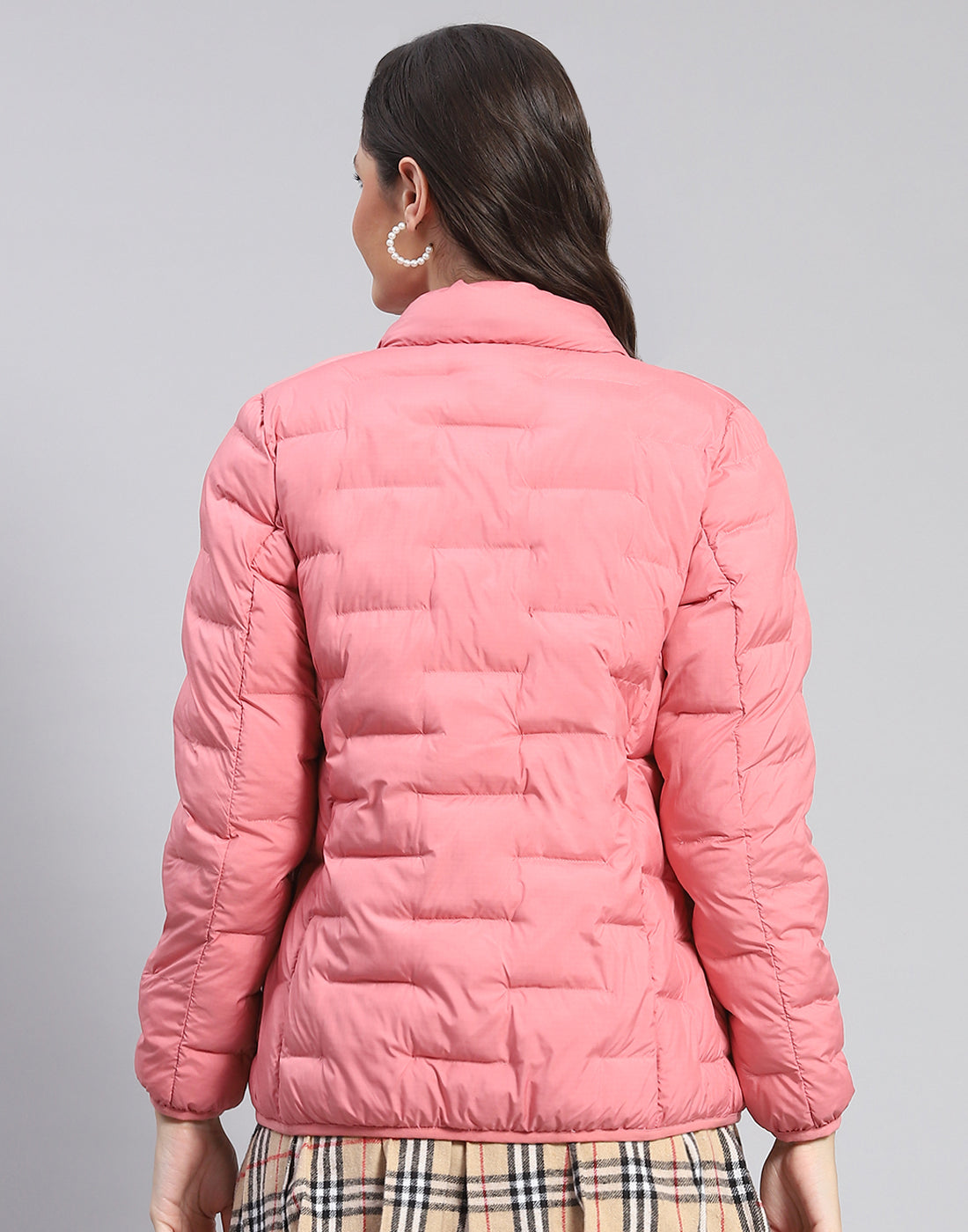 Women Pink Solid Hooded Full Sleeve Jacket