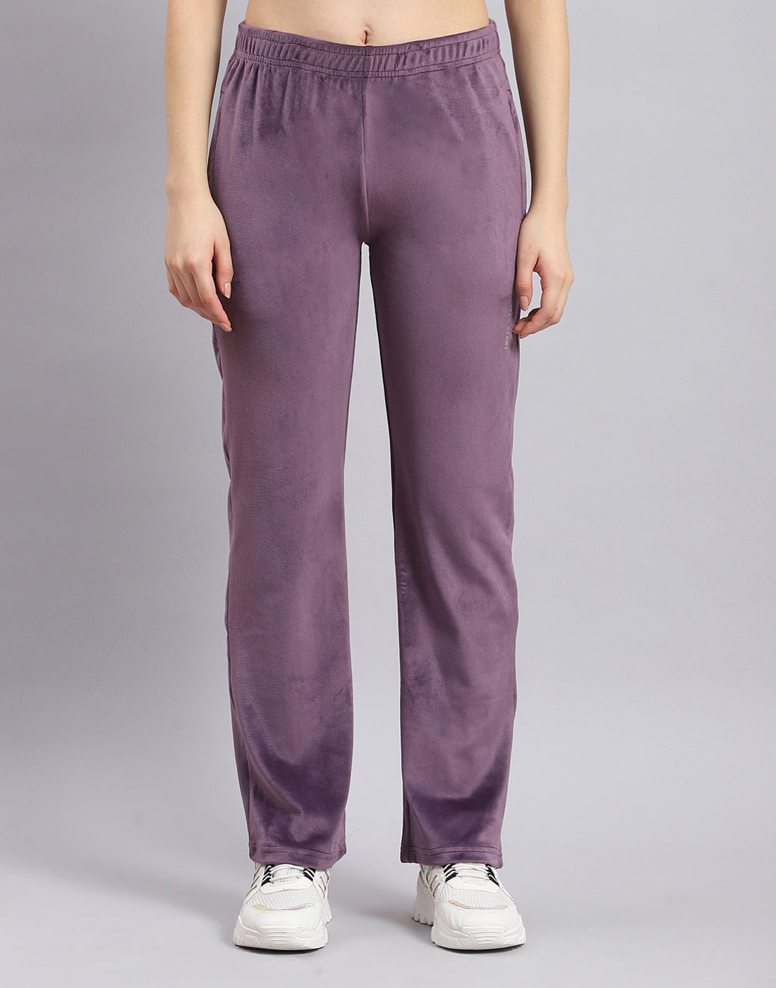 Women Purple Embroidered Hooded Full Sleeve Tracksuit