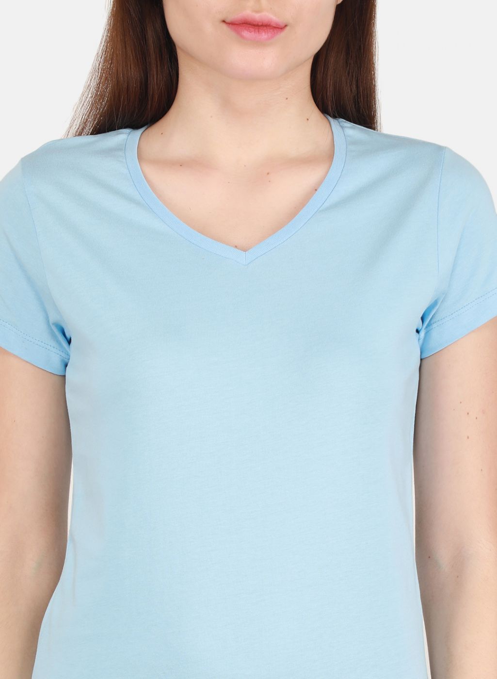 Women Blue & Peach Solid Top 2 Pc Set