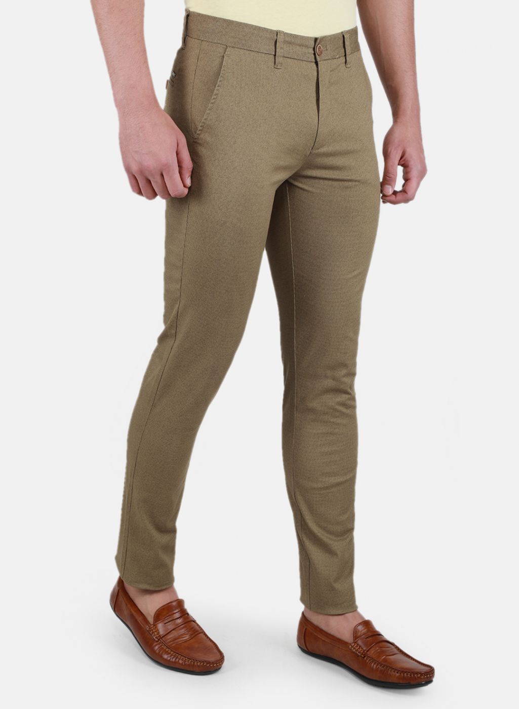 Men Khaki Regular Fit Trouser
