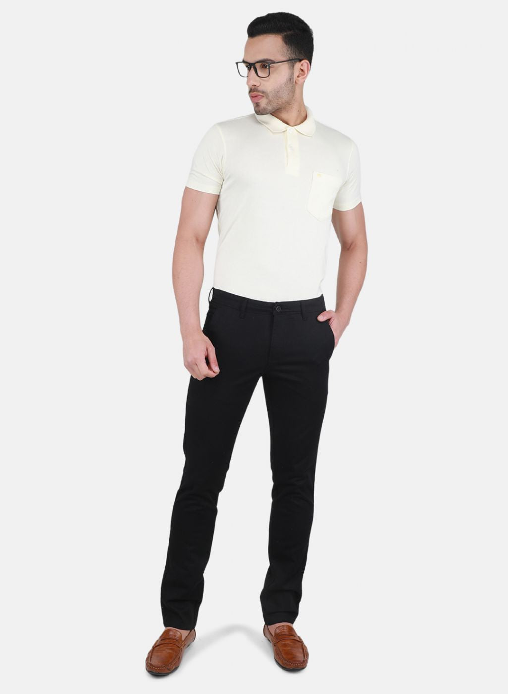 Men Black Regular Fit Trouser