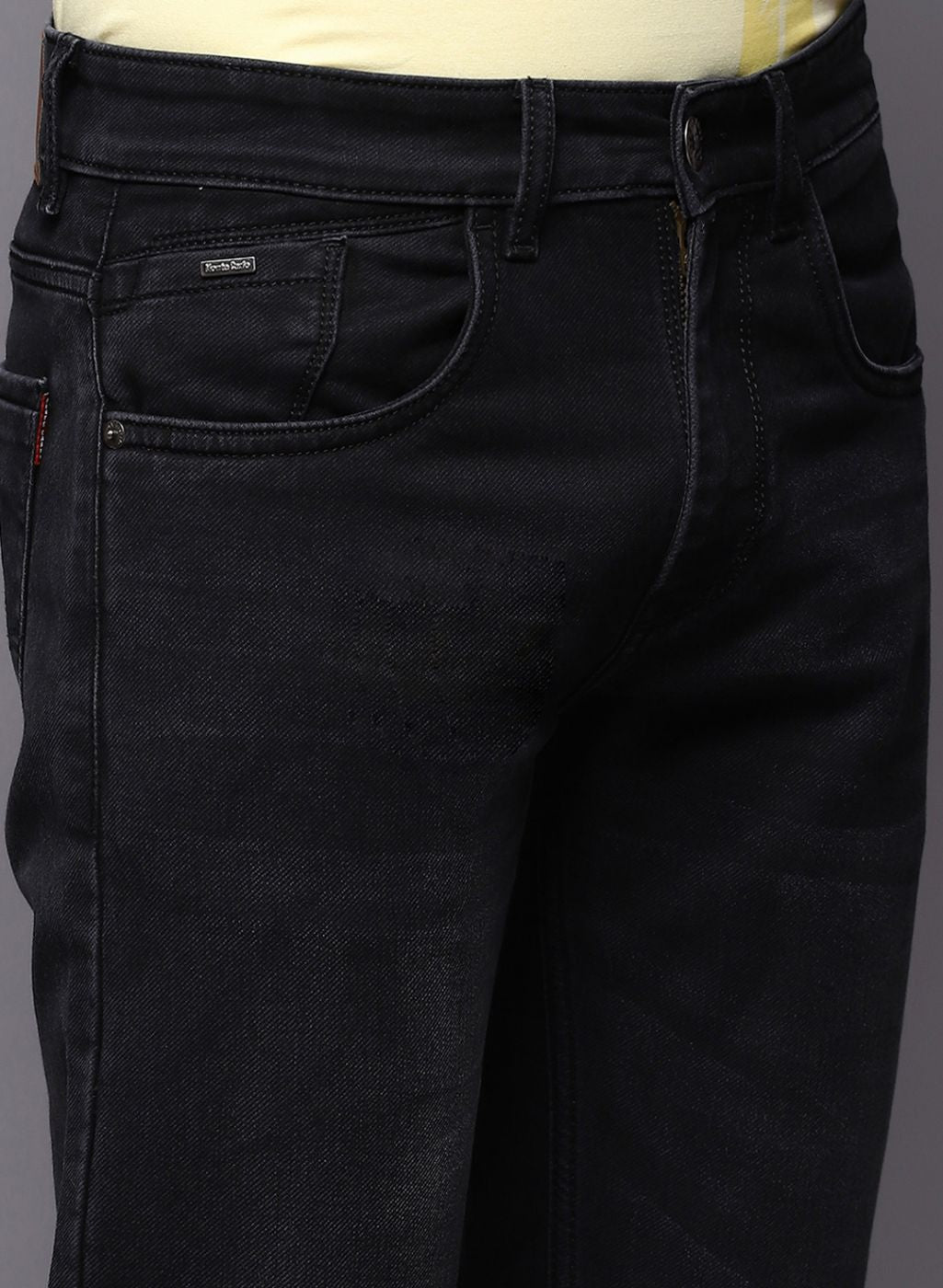 Men Black NArrow Fit Denim