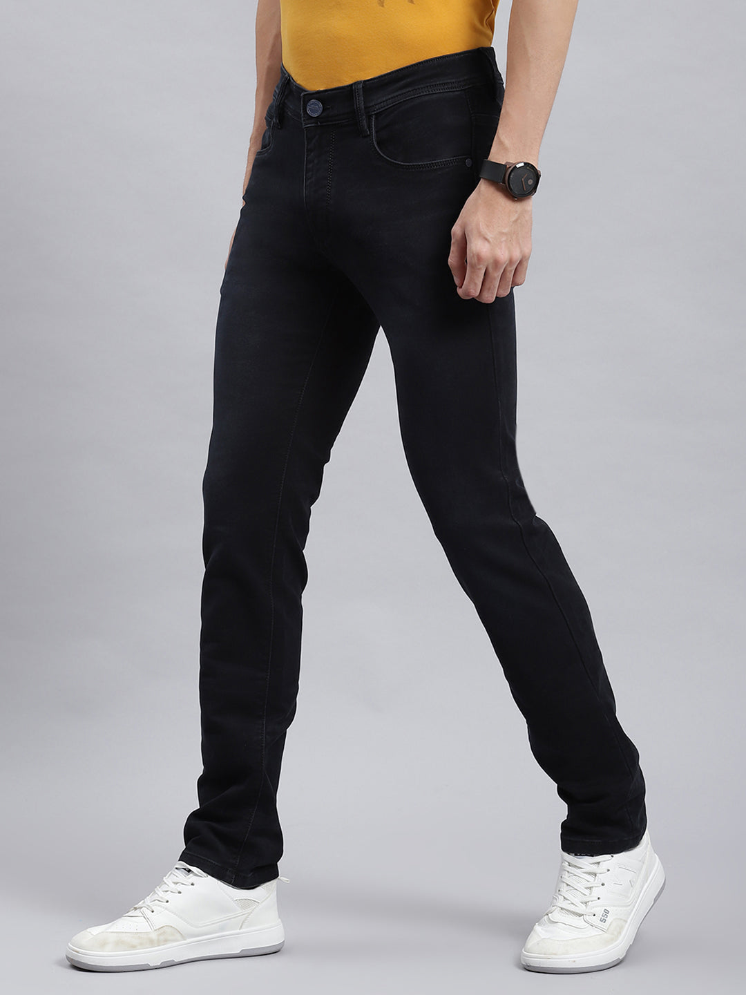 Men Black Narrow Fit Denim