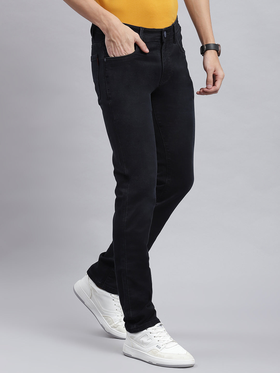 Men Black Narrow Fit Denim