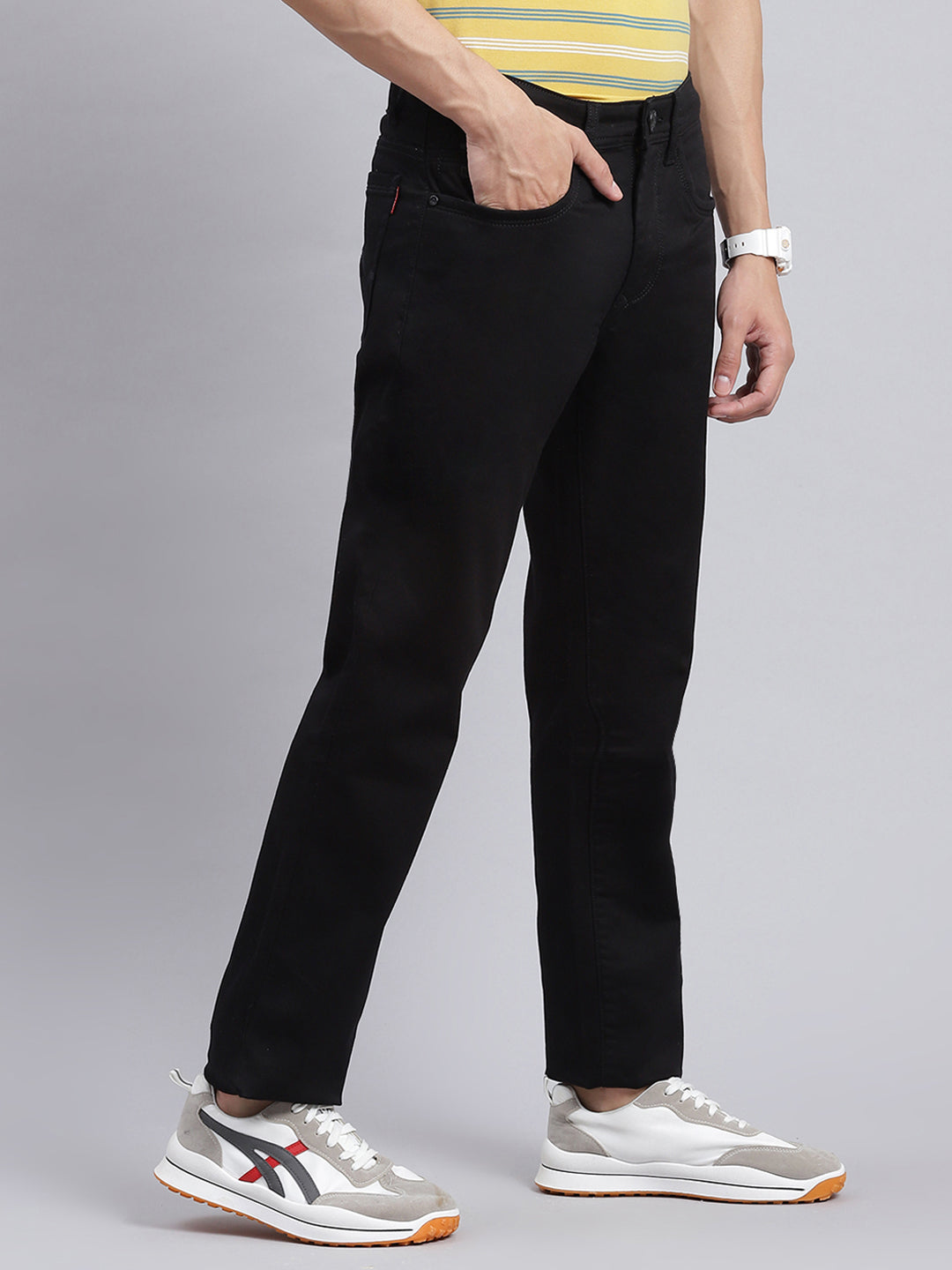 Men Black Regular Fit Denim