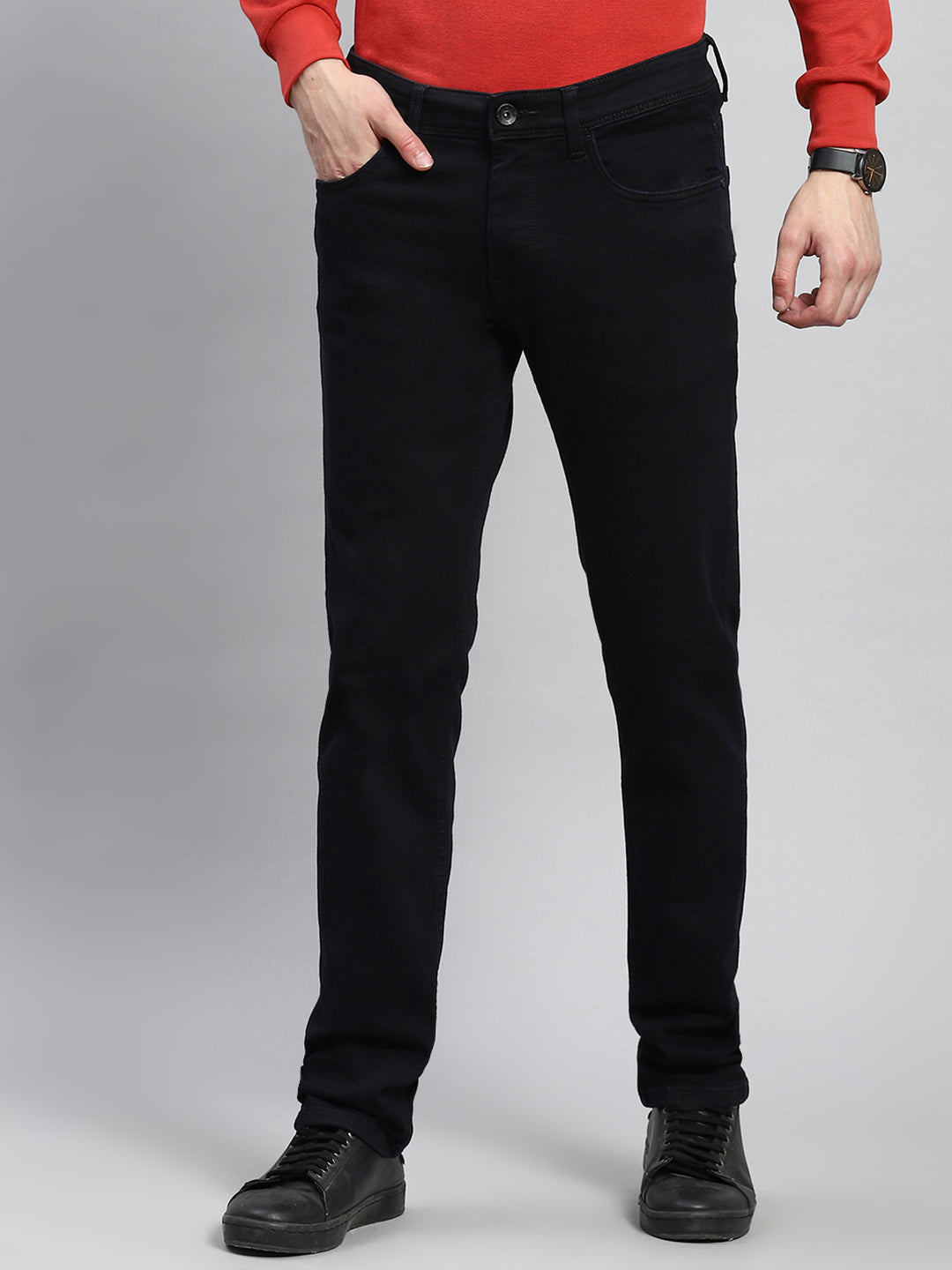 Men Black Narrow Fit Denim