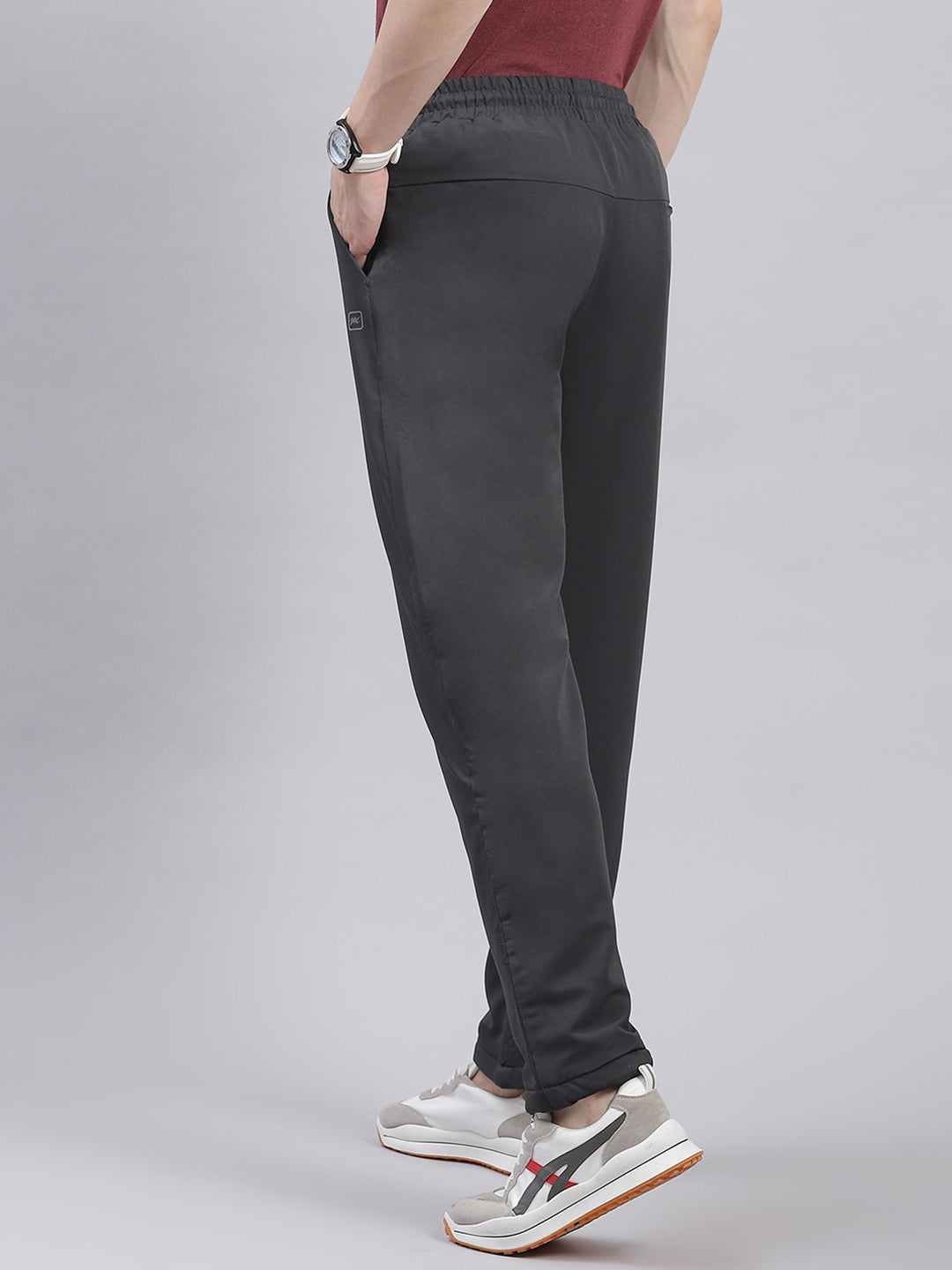 Men Grey Solid Regular Fit Winter Lowers