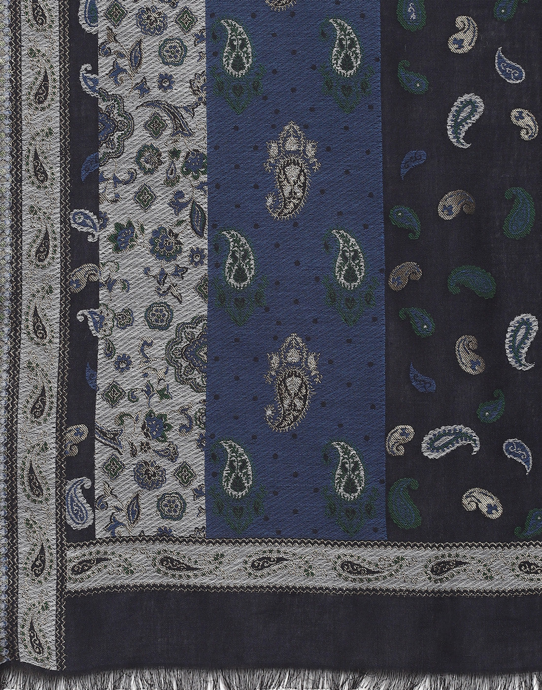 Women Teal Blue Self Design Shawl