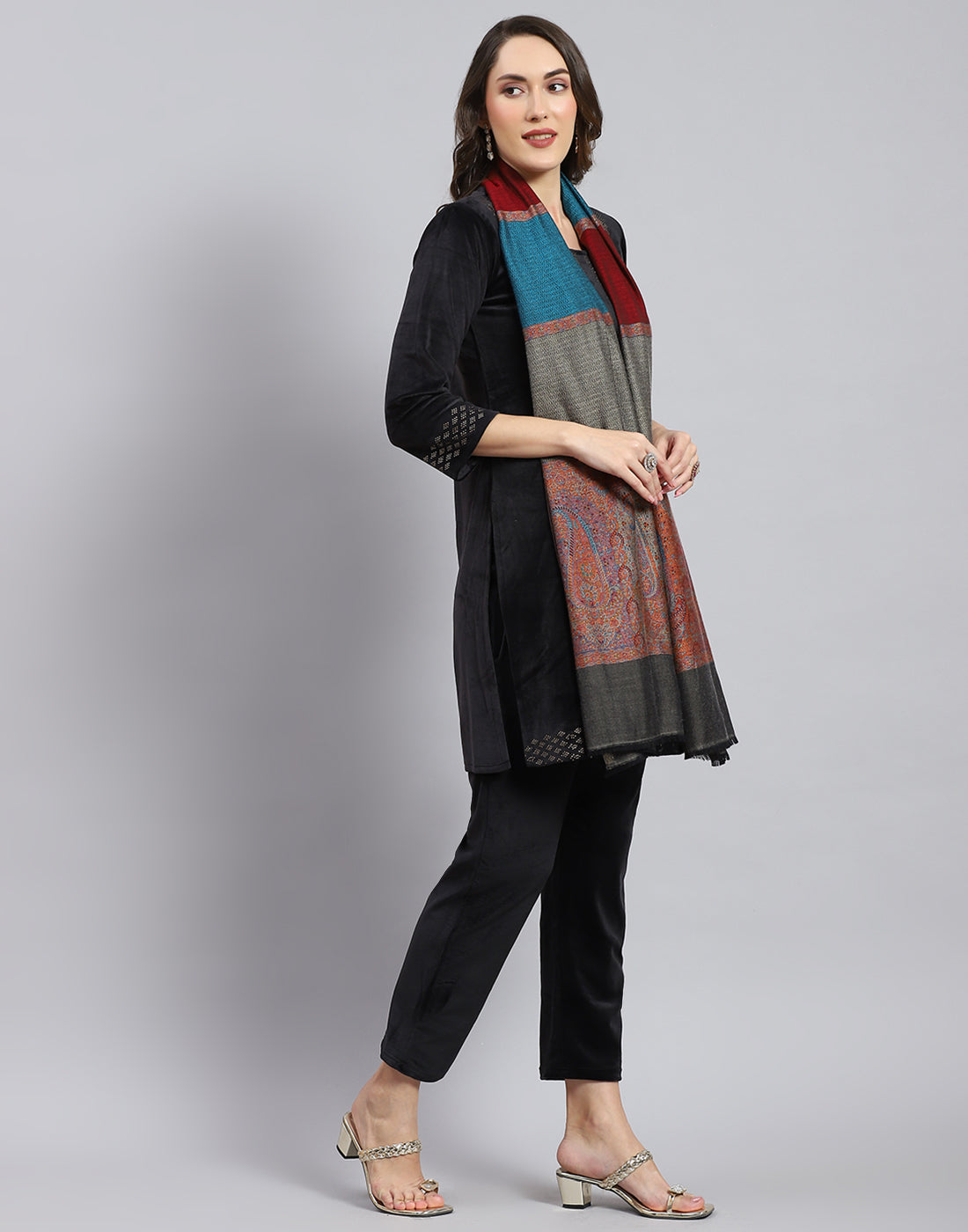 Women Multicolor Self Design Stole