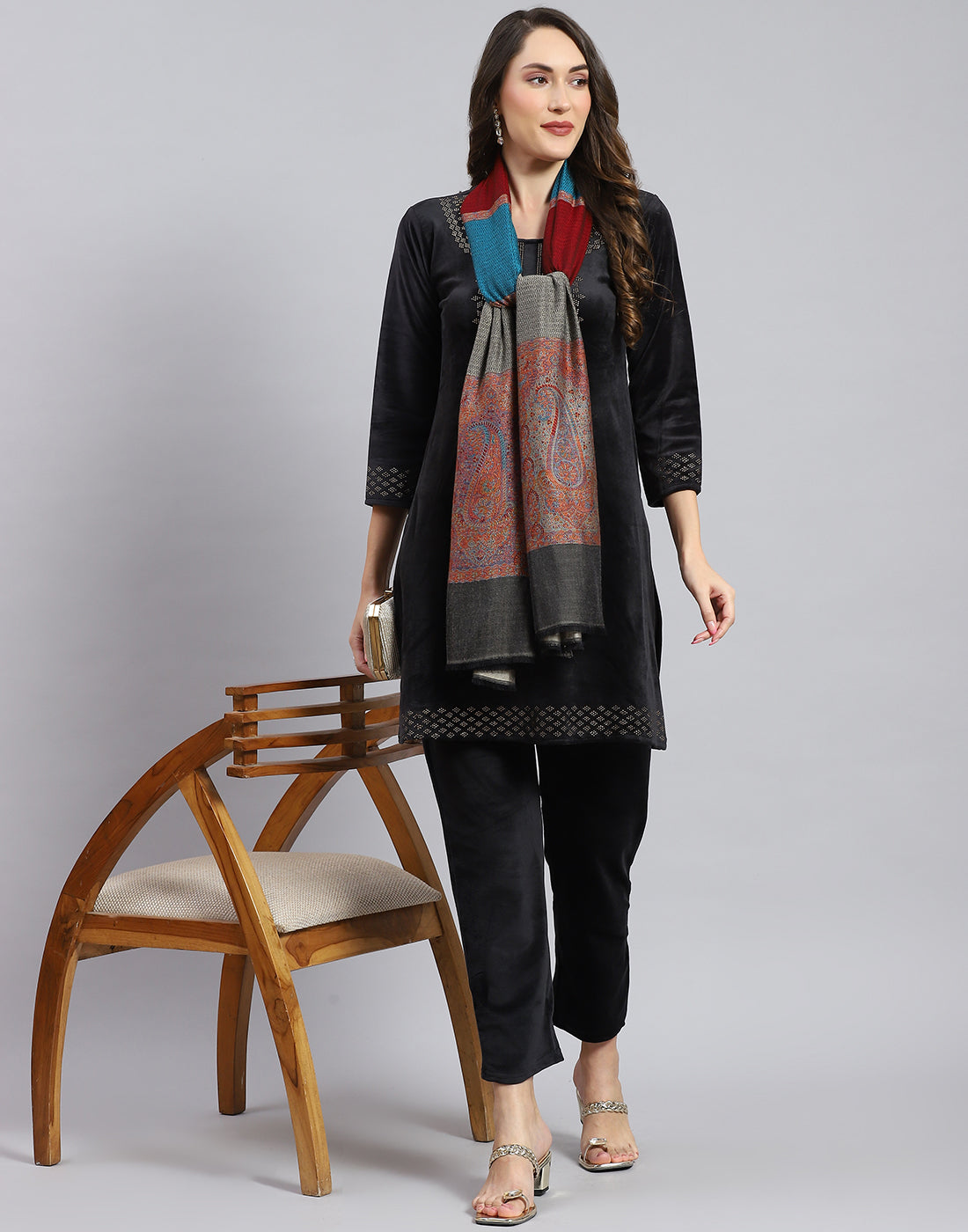 Women Multicolor Self Design Stole