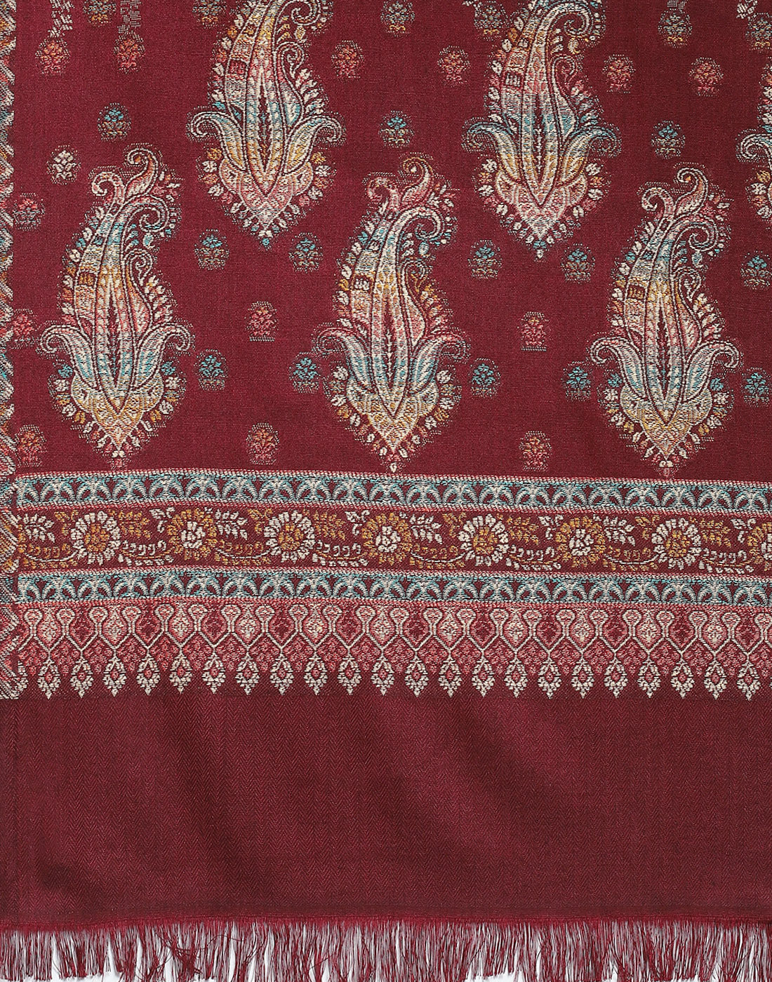 Women Maroon Self Design Stole