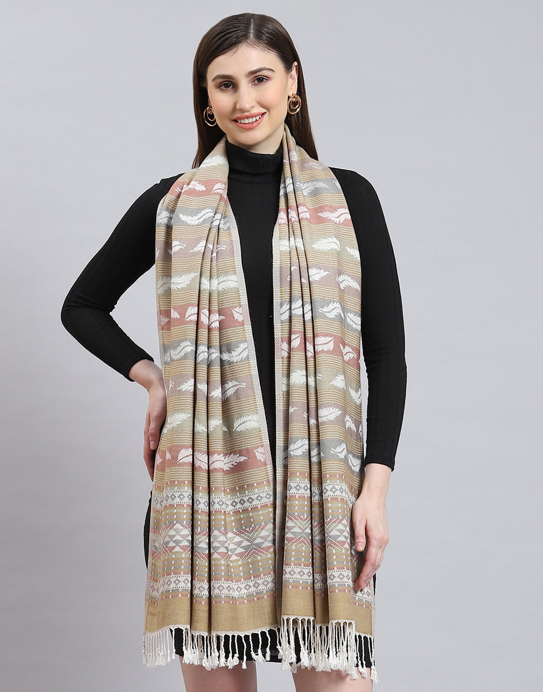 Women Multicolor Self Design Stole