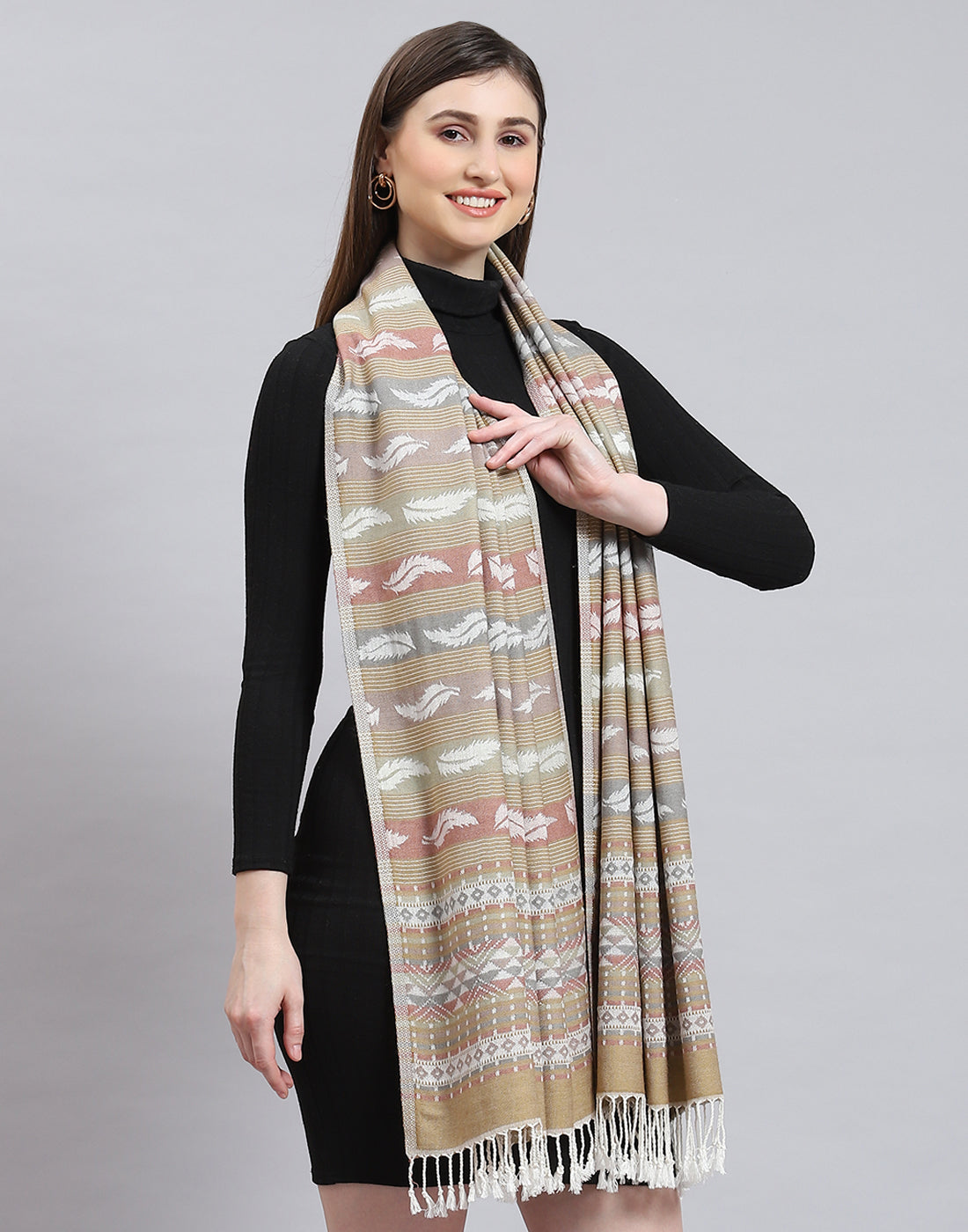 Women Multicolor Self Design Stole