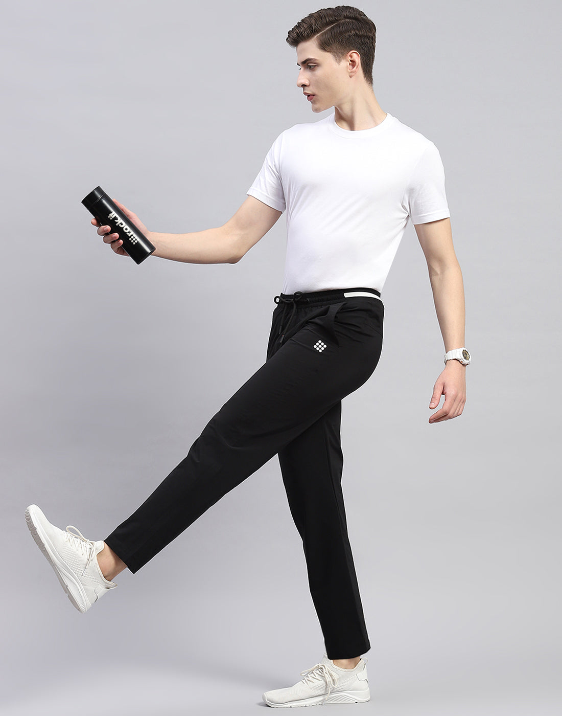 Rock.it Men Black Solid Smart Fit Lower