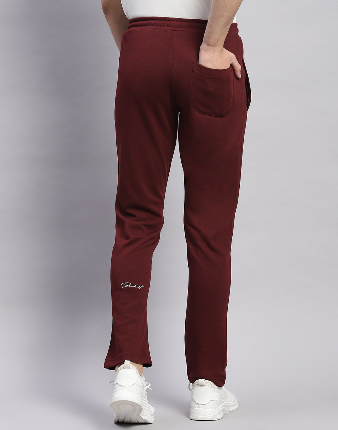 Rock.it Men Maroon Solid Regular Fit Lower