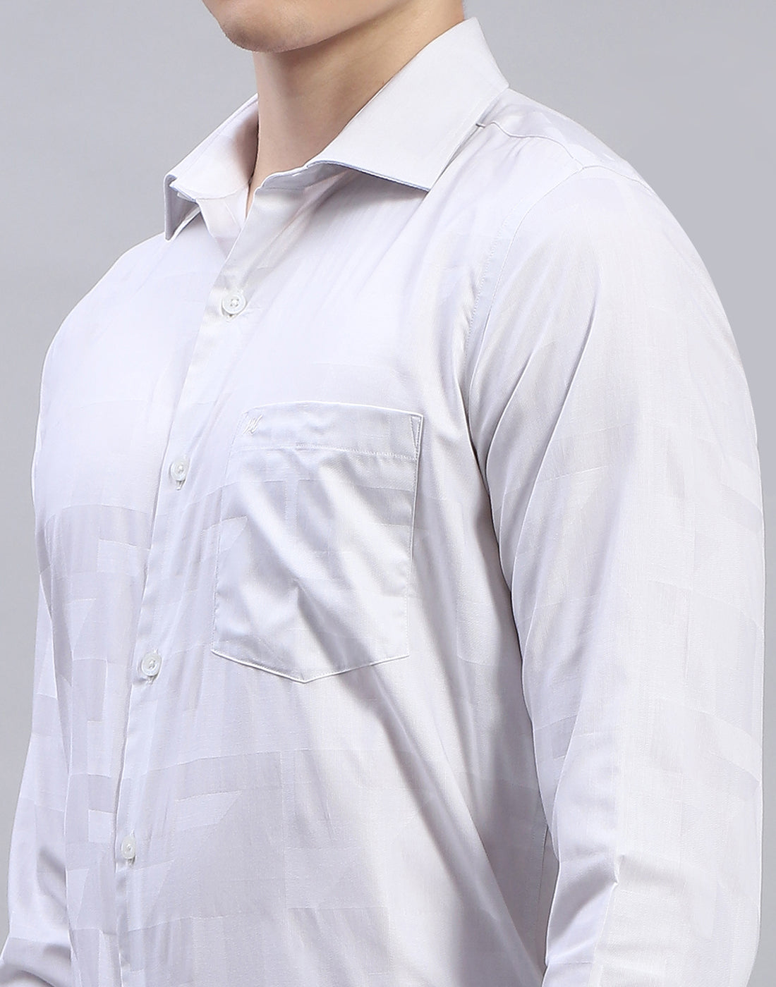 Men Blue Solid Collar Full Sleeve Shirt