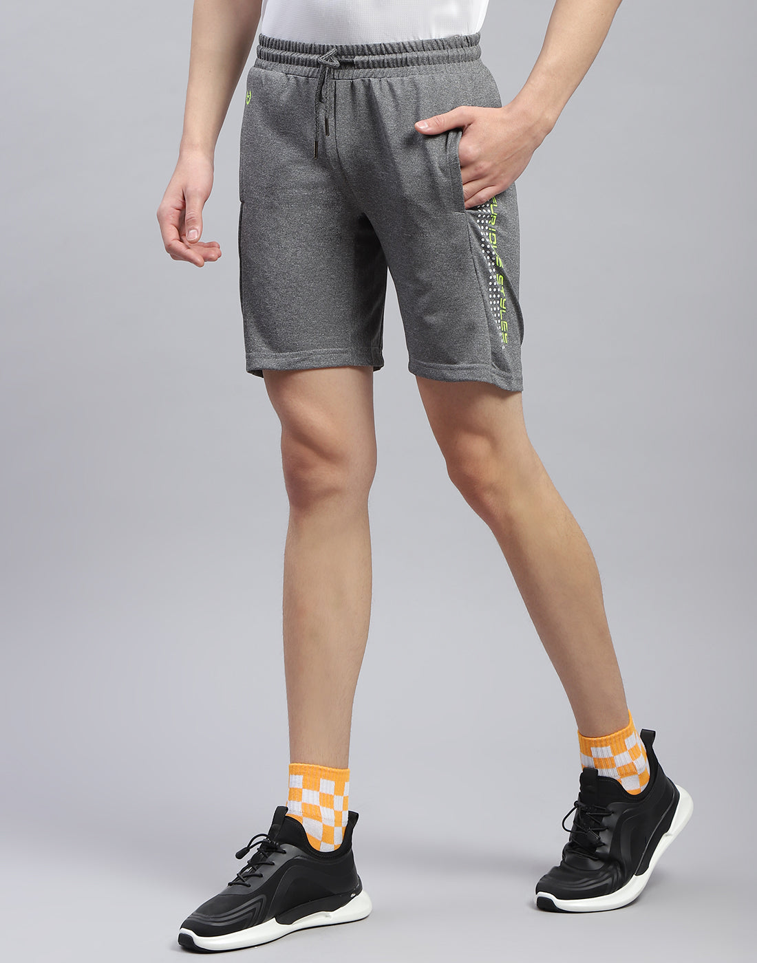 Men Grey Solid Bermuda