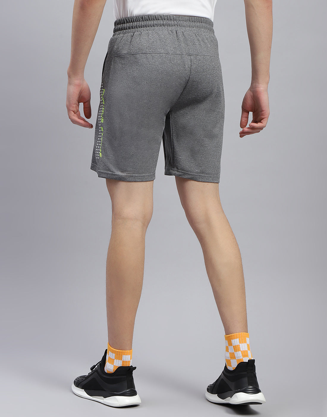 Men Grey Solid Bermuda