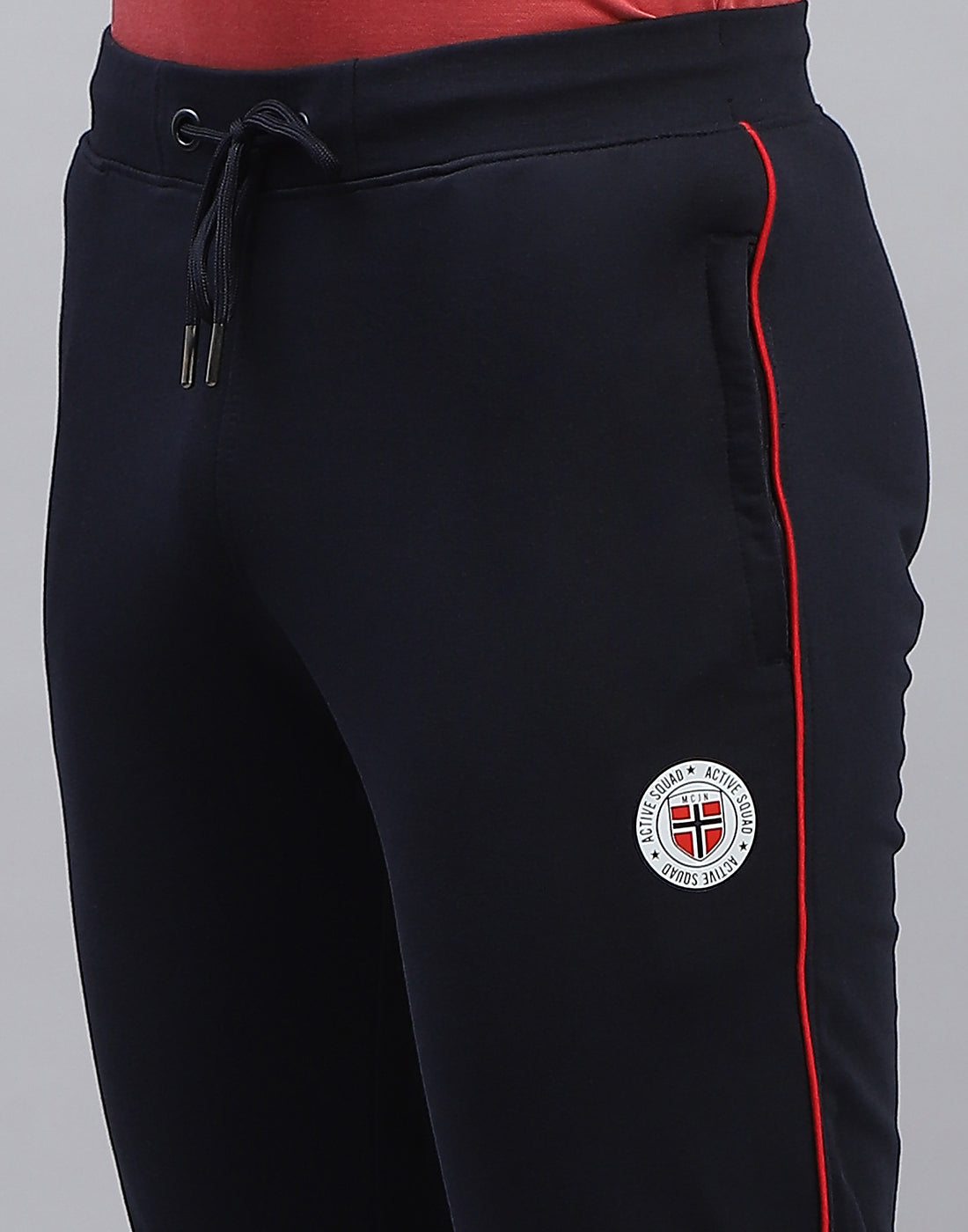 Men Navy Blue Solid Regular Fit Lower