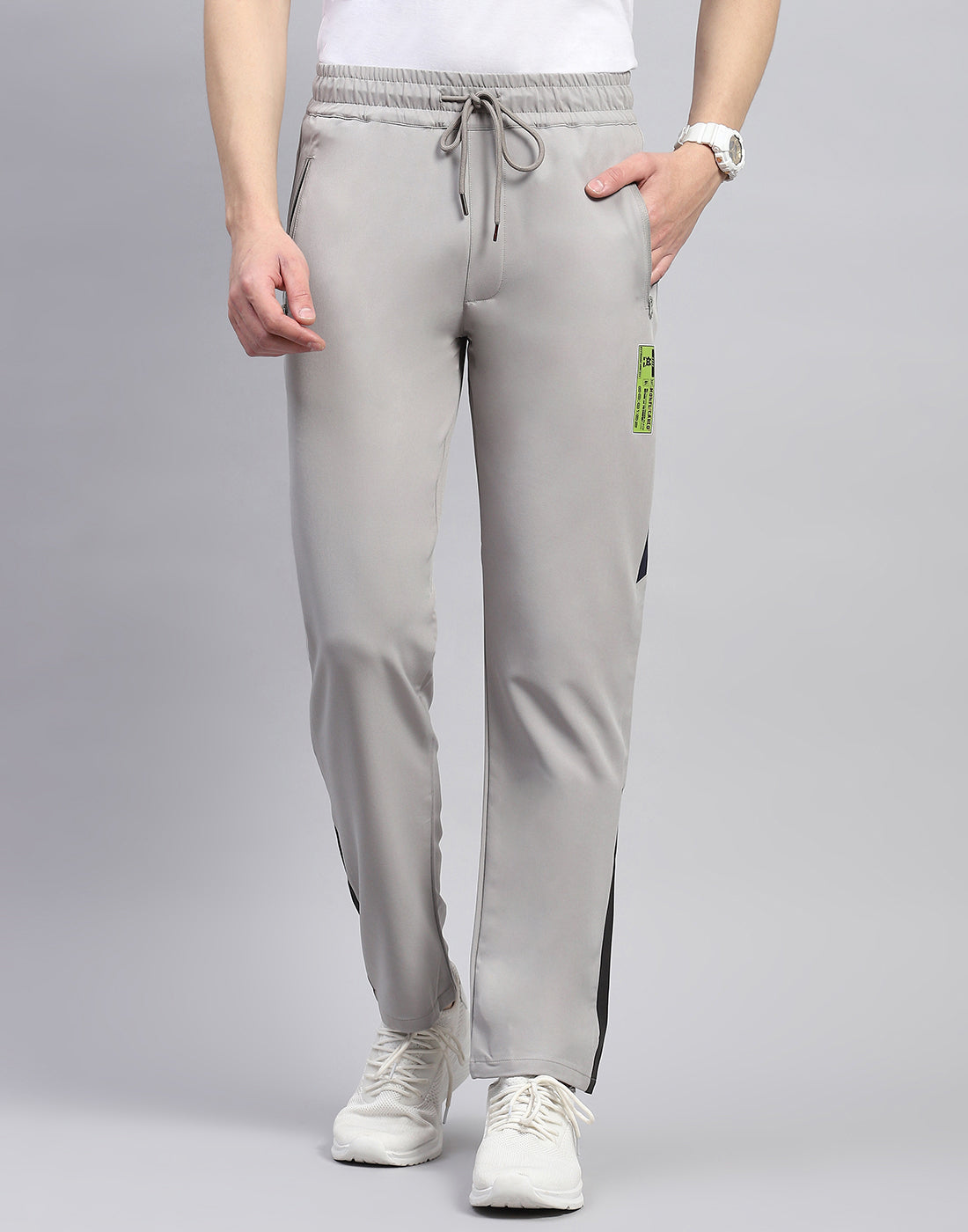 Men Grey Plain Regular Fit Lower