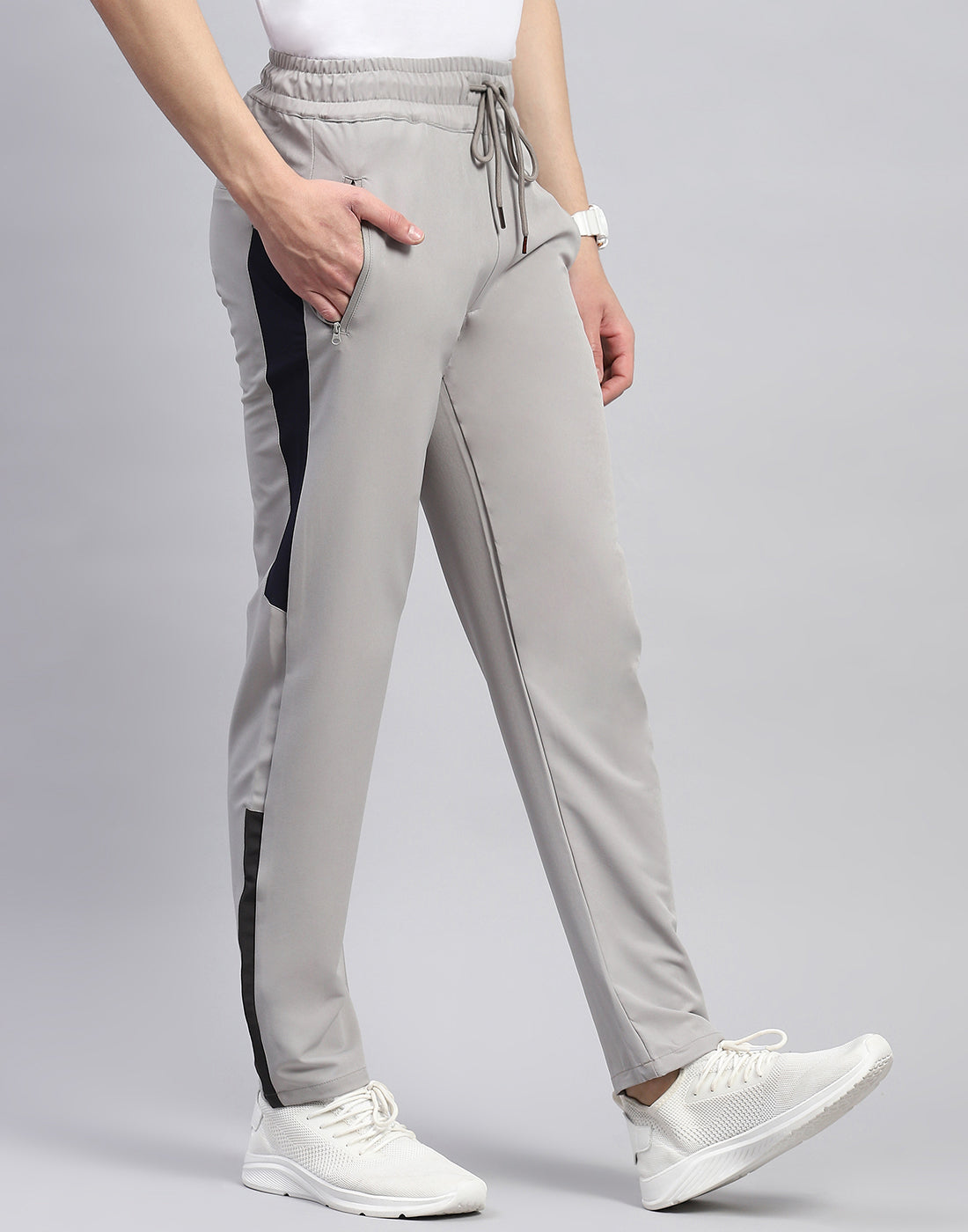Men Grey Plain Regular Fit Lower