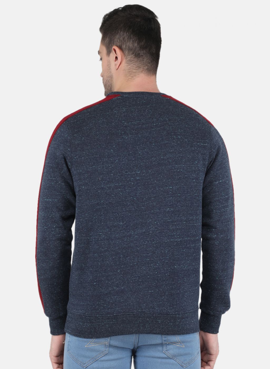 Men Blue Solid Sweatshirt