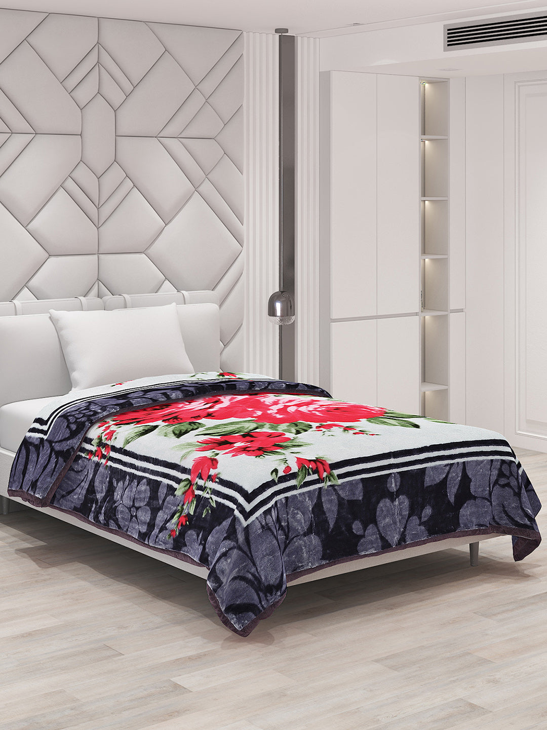 Printed Single Bed Mink Blanket for Mild Winter -1 Ply