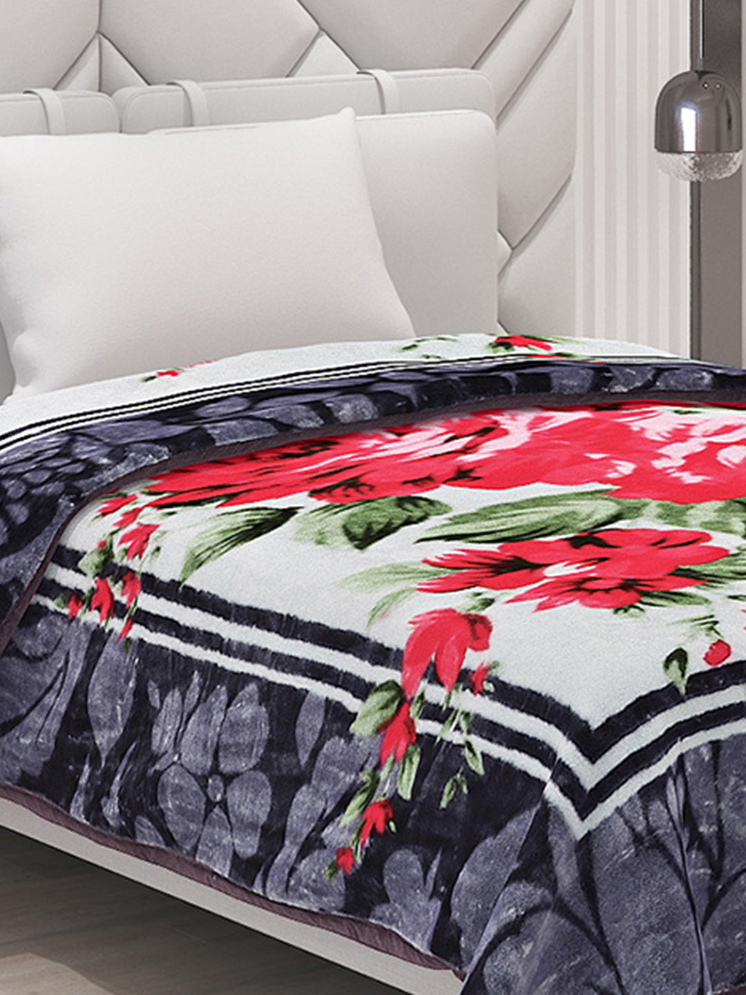 Printed Single Bed Mink Blanket for Mild Winter -1 Ply