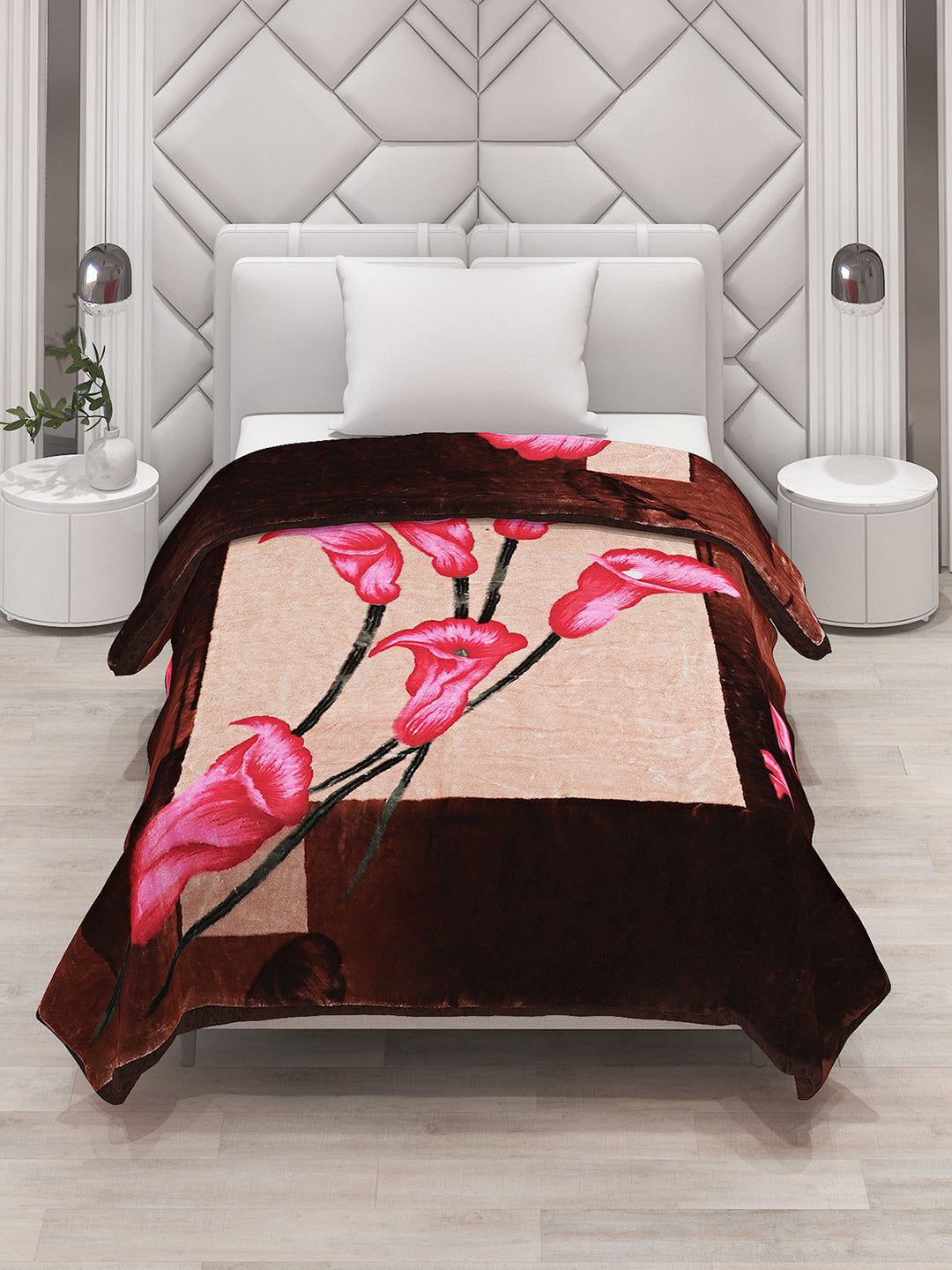 Printed Single Bed Mink Blanket for Mild Winter -1 Ply