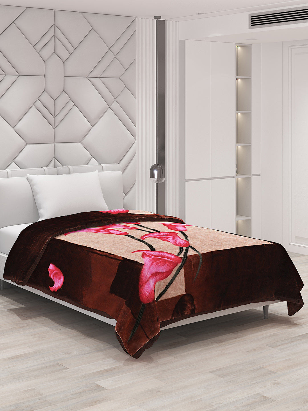 Printed Single Bed Mink Blanket for Mild Winter -1 Ply