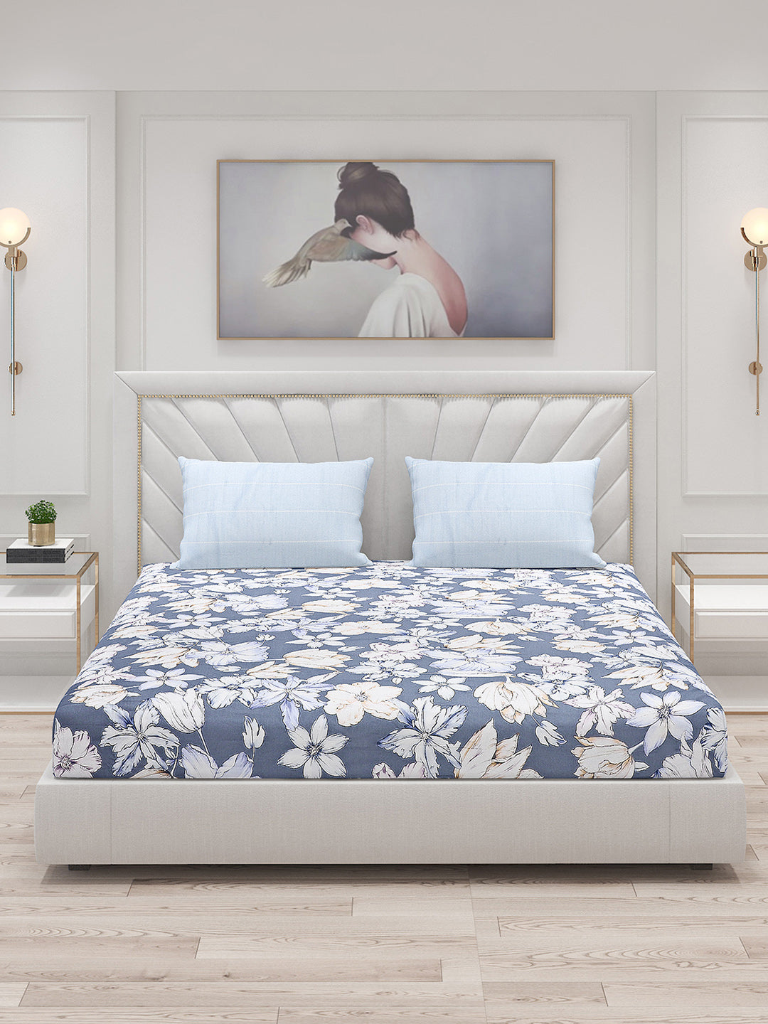 200 TC Cotton Double Bed Bedsheet with 2 Pillow Covers