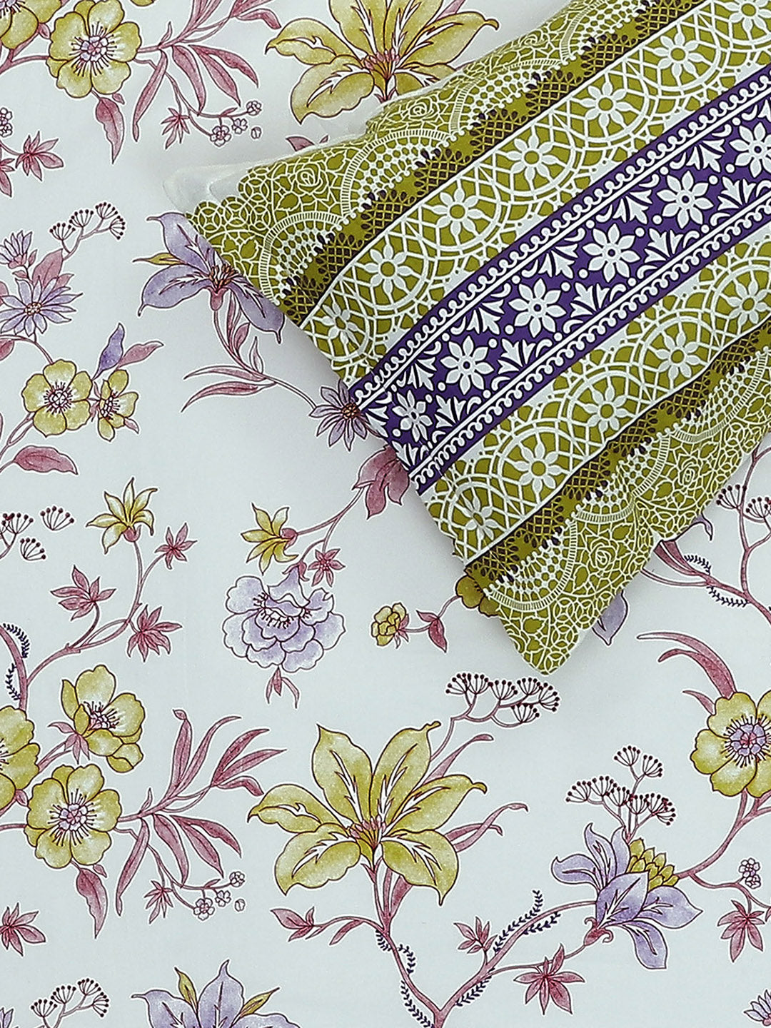 MOCA by Monte Carlo 104 TC Cotton Double Bedsheet with 2 Pillow Covers