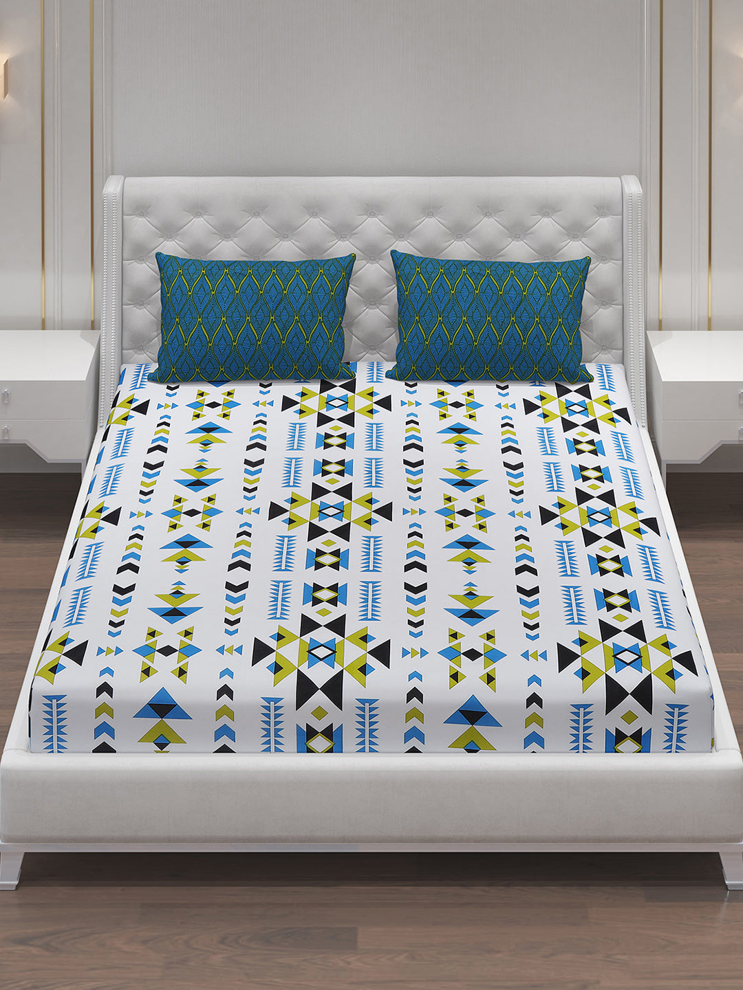 MOCA by Monte Carlo 104 TC Cotton Double Bedsheet with 2 Pillow Covers