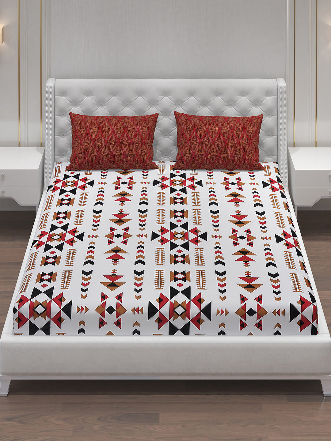 MOCA by Monte Carlo 104 TC Cotton Double Bedsheet with 2 Pillow Covers