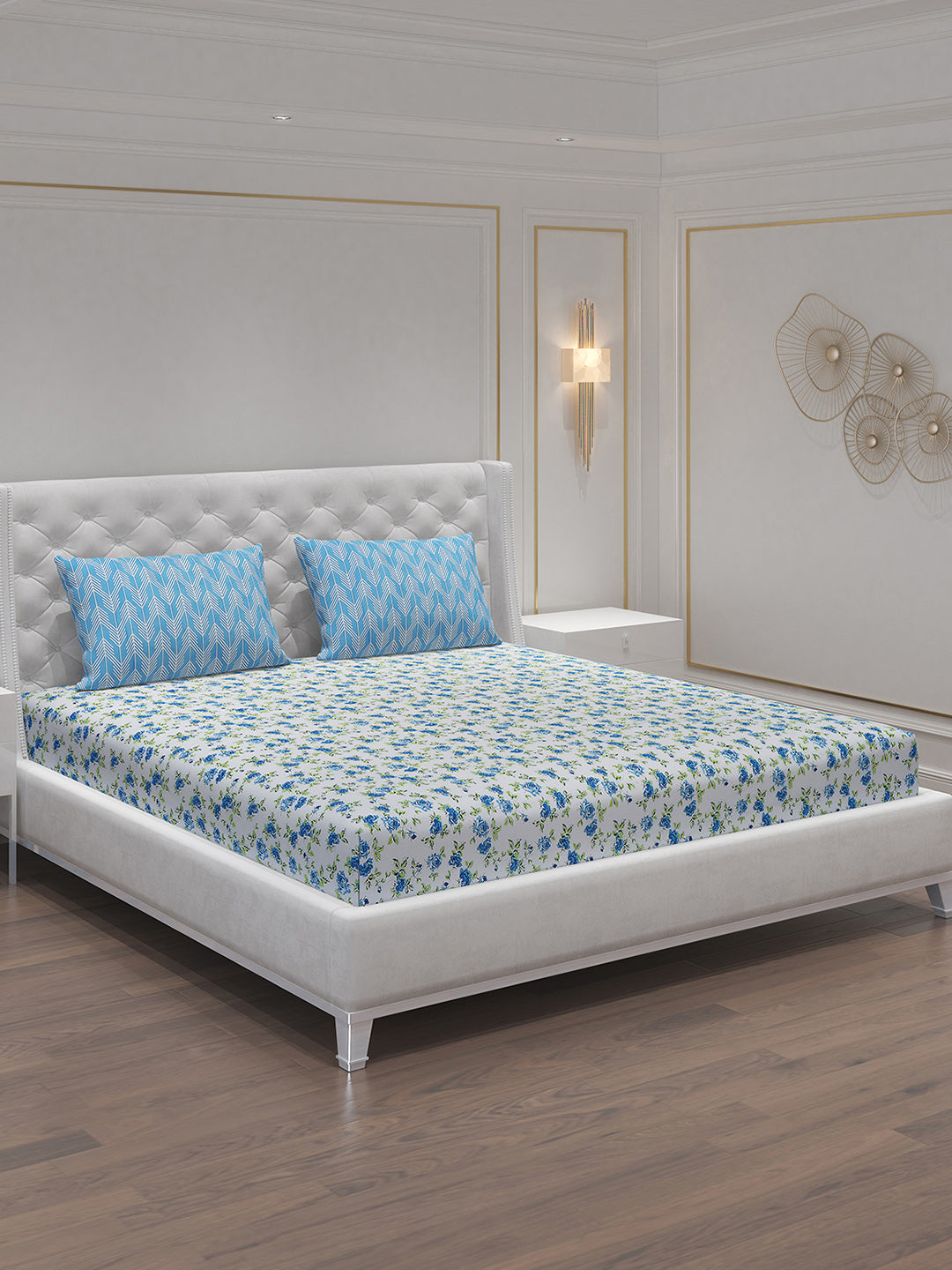 MOCA by Monte Carlo 104 TC Cotton Double Bedsheet with 2 Pillow Covers